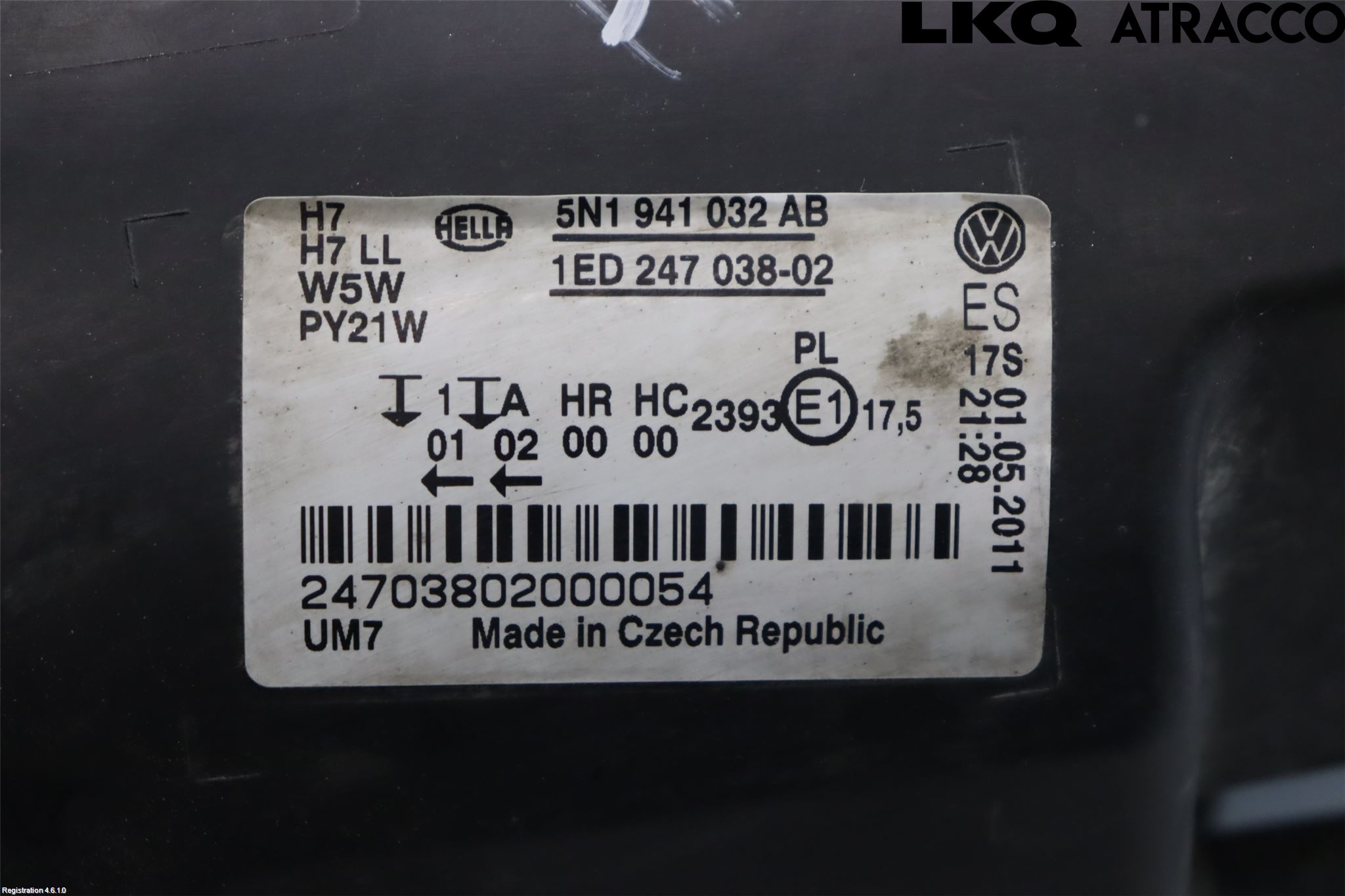 Volkswagen VW TIGUAN 07-16 Frontlykt Høyre