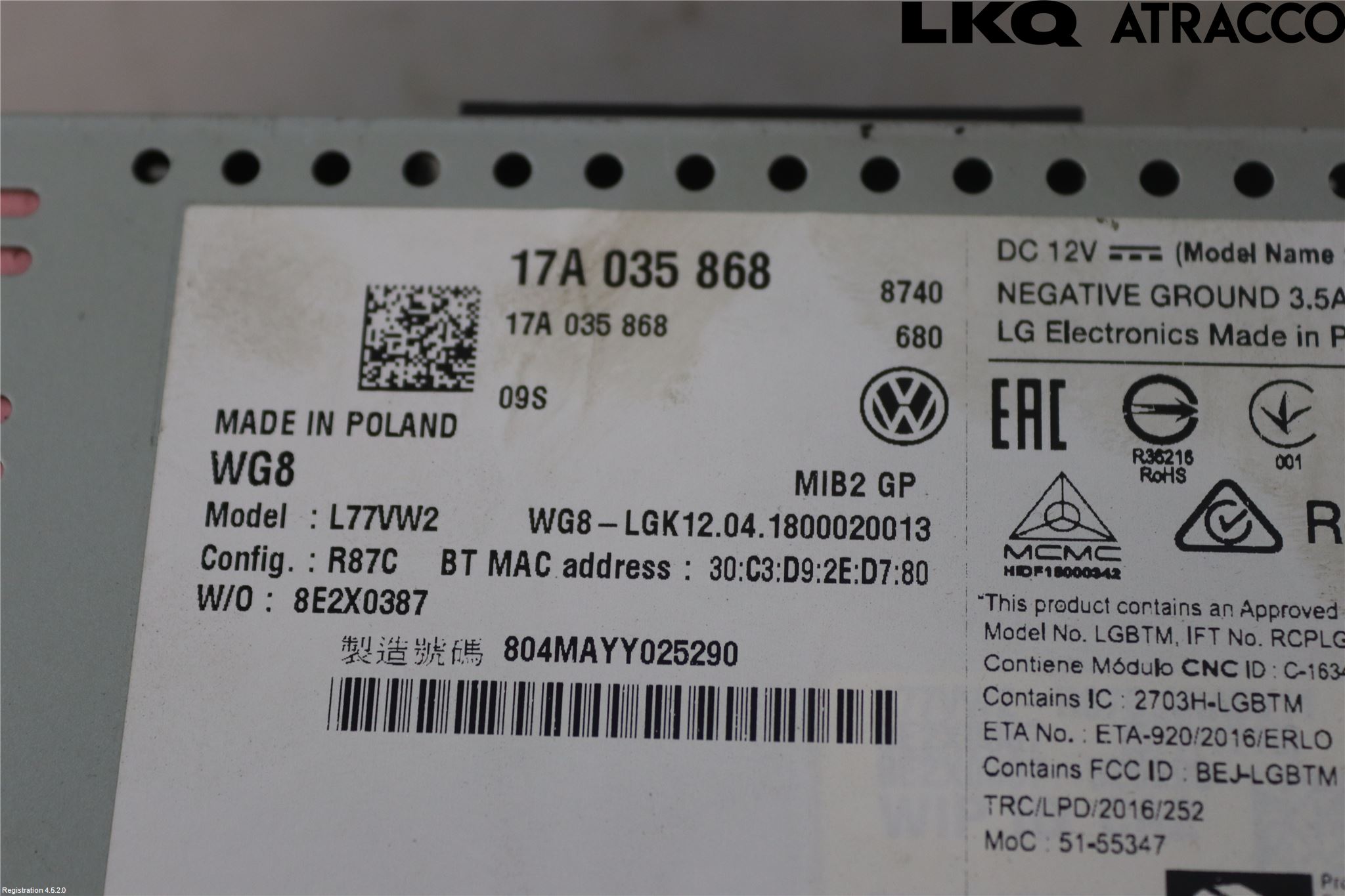 Volkswagen VW JETTA VI 11- Stereo Radio Med Cd