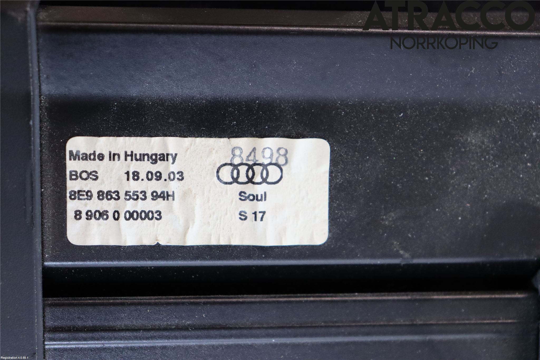 Audi A4/S4 01-05 Innr Innsyn Beskytelse Stv