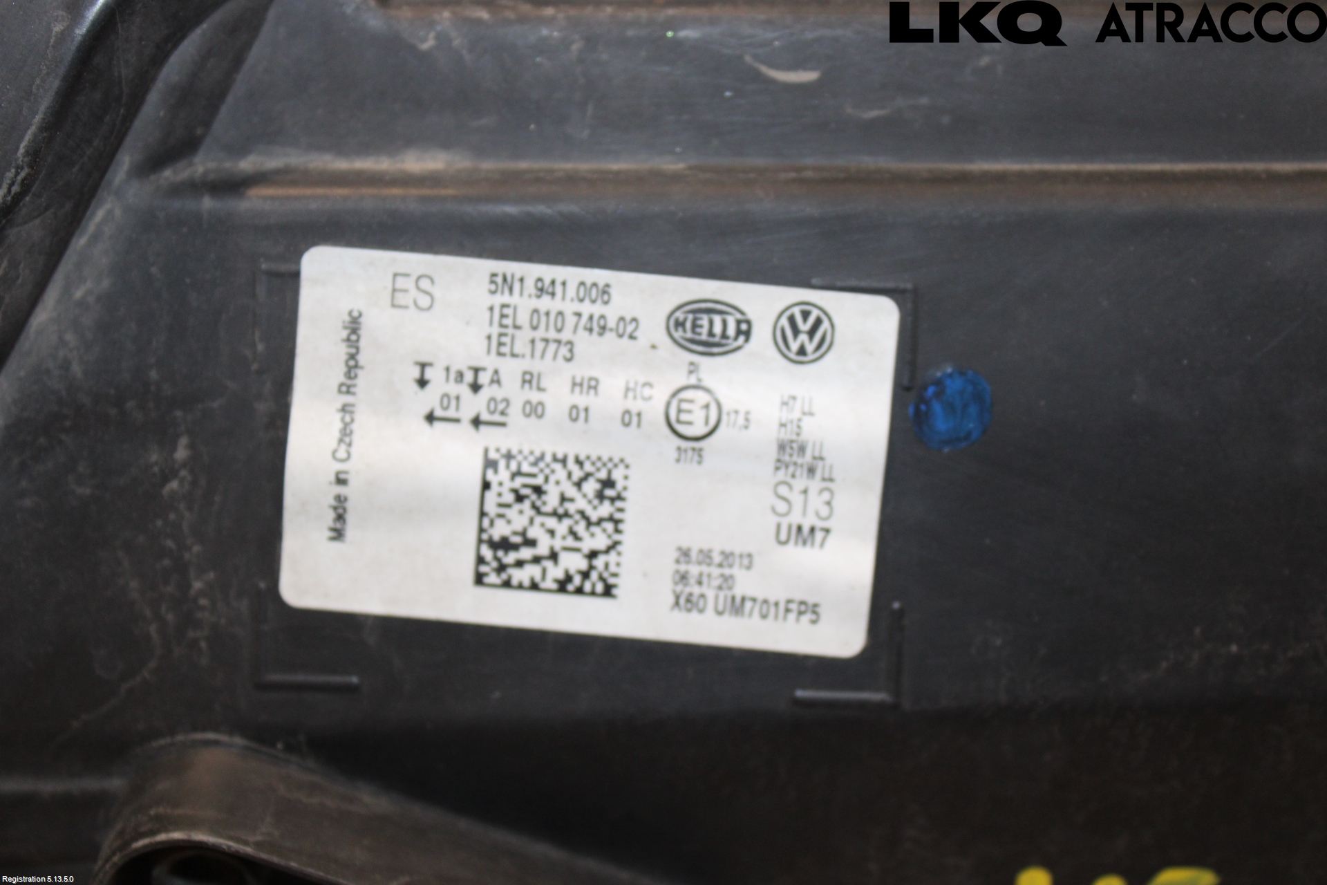 Volkswagen VW TIGUAN 07-16 Frontlykt Høyre
