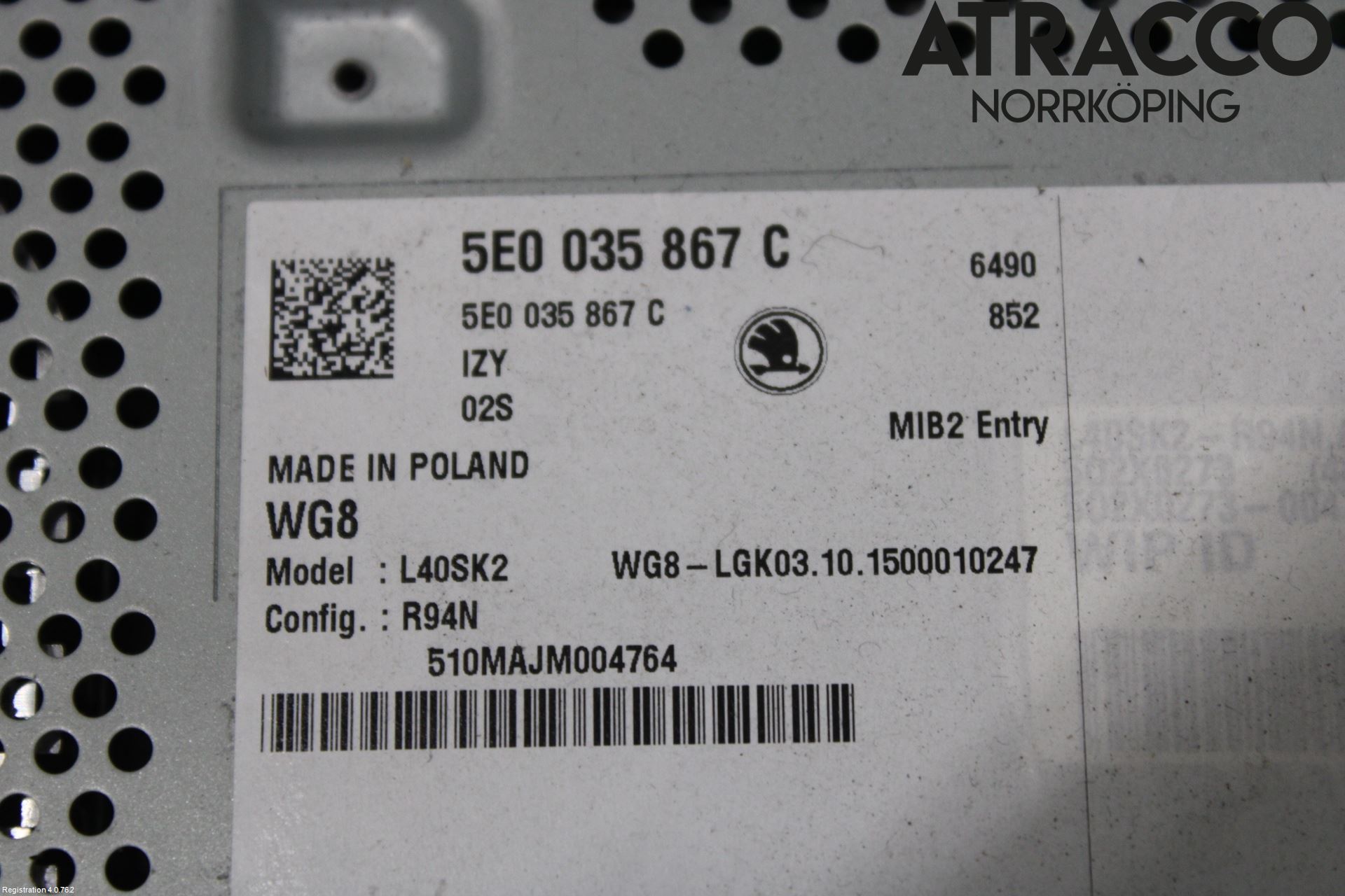 Skoda OCTAVIA (5E) 13-20 Stereo Radio Med Cd