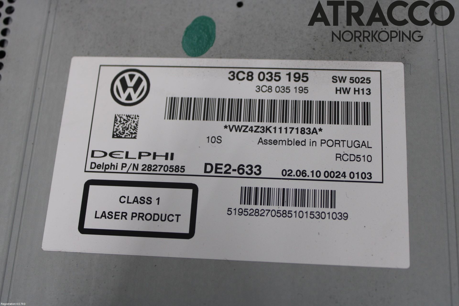 Volkswagen VW GOLF VI 09-13 Stereo Radio Med Cd