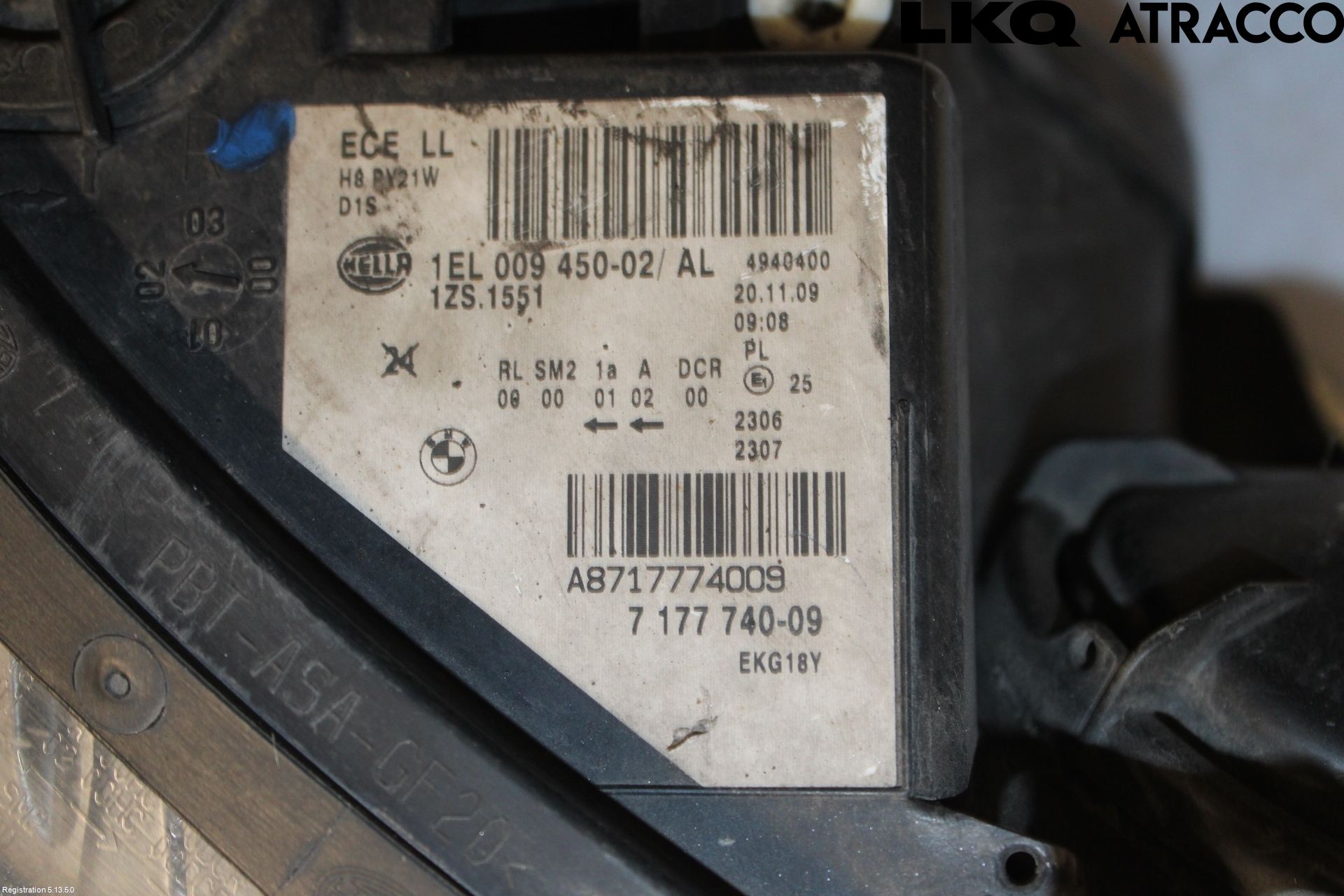 BMW 5 E60/61 Sed/Tou 02-10 Frontlykt Høyre