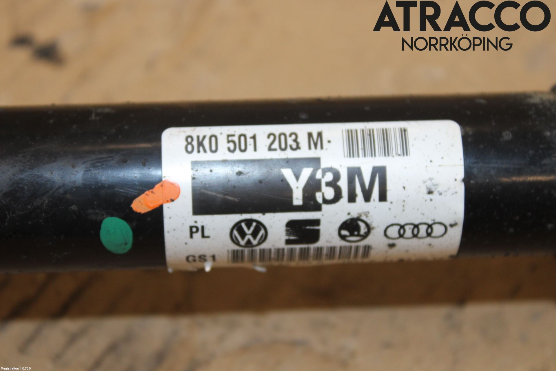 Audi A4 12-15 Drivaksel Bak Kompl Høyre