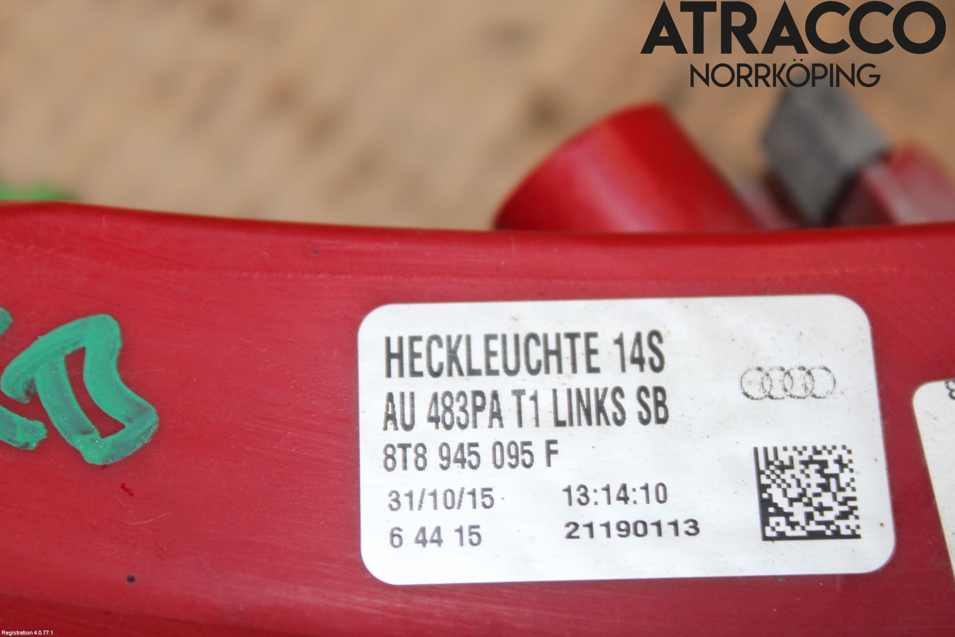 Audi A5 07-16 Baklykt Venstre
