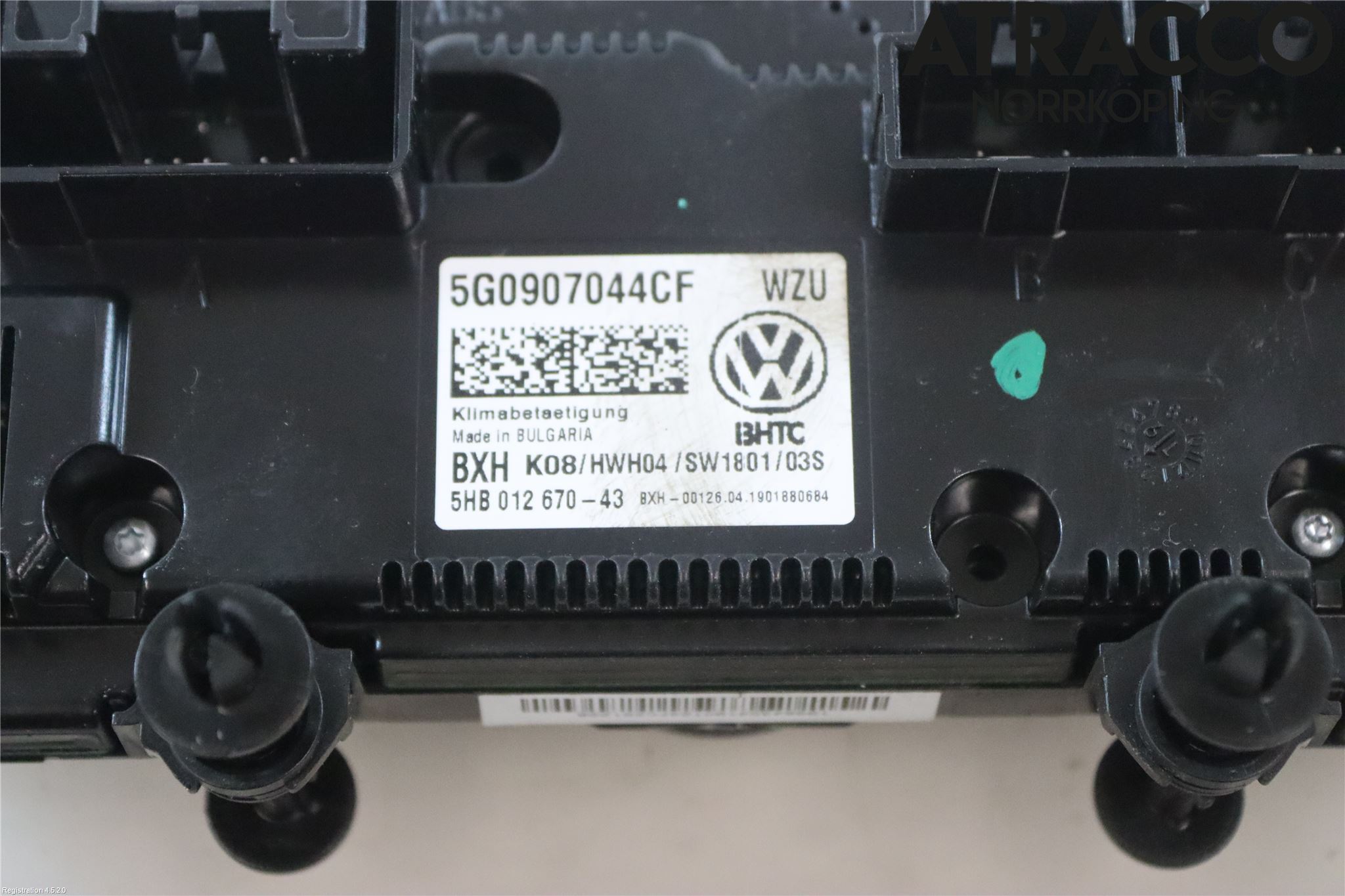 Volkswagen VW GOLF / E-GOLF VII 13-20 Varmeapparat Panel(Regulering)