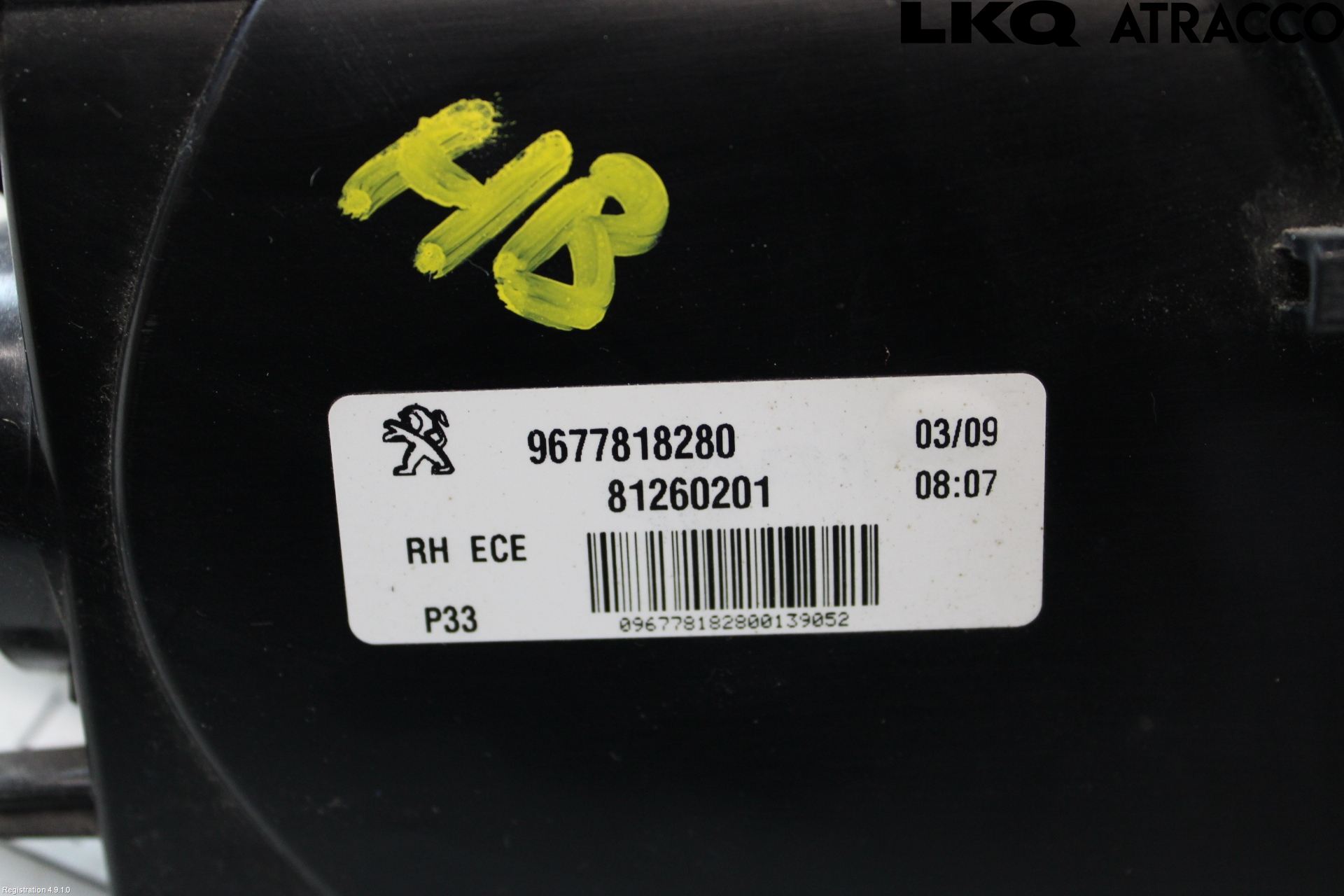 Peugeot 308 14-21 Baklykt Høyre  På Luke(Indre)