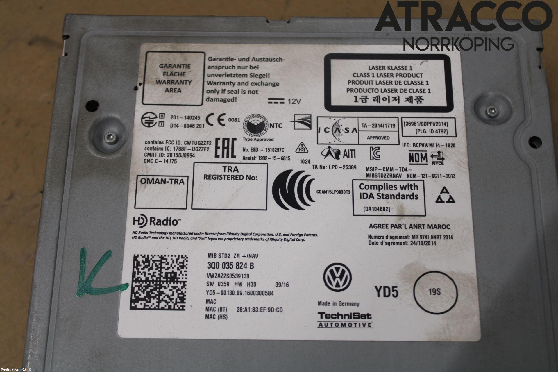 Volkswagen VW GOLF / E-GOLF VII 13-20 Stereo Radio Med Cd