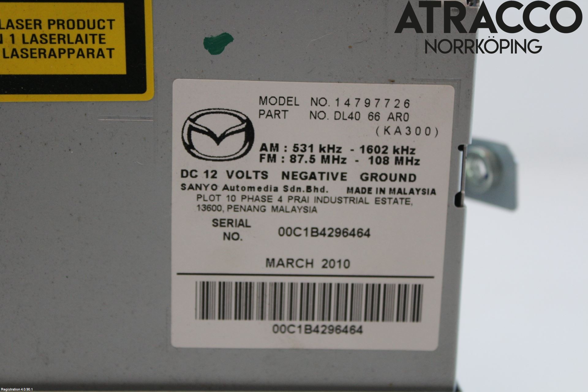 Mazda 2 (DE) 08-15 Stereo Radio Med Cd