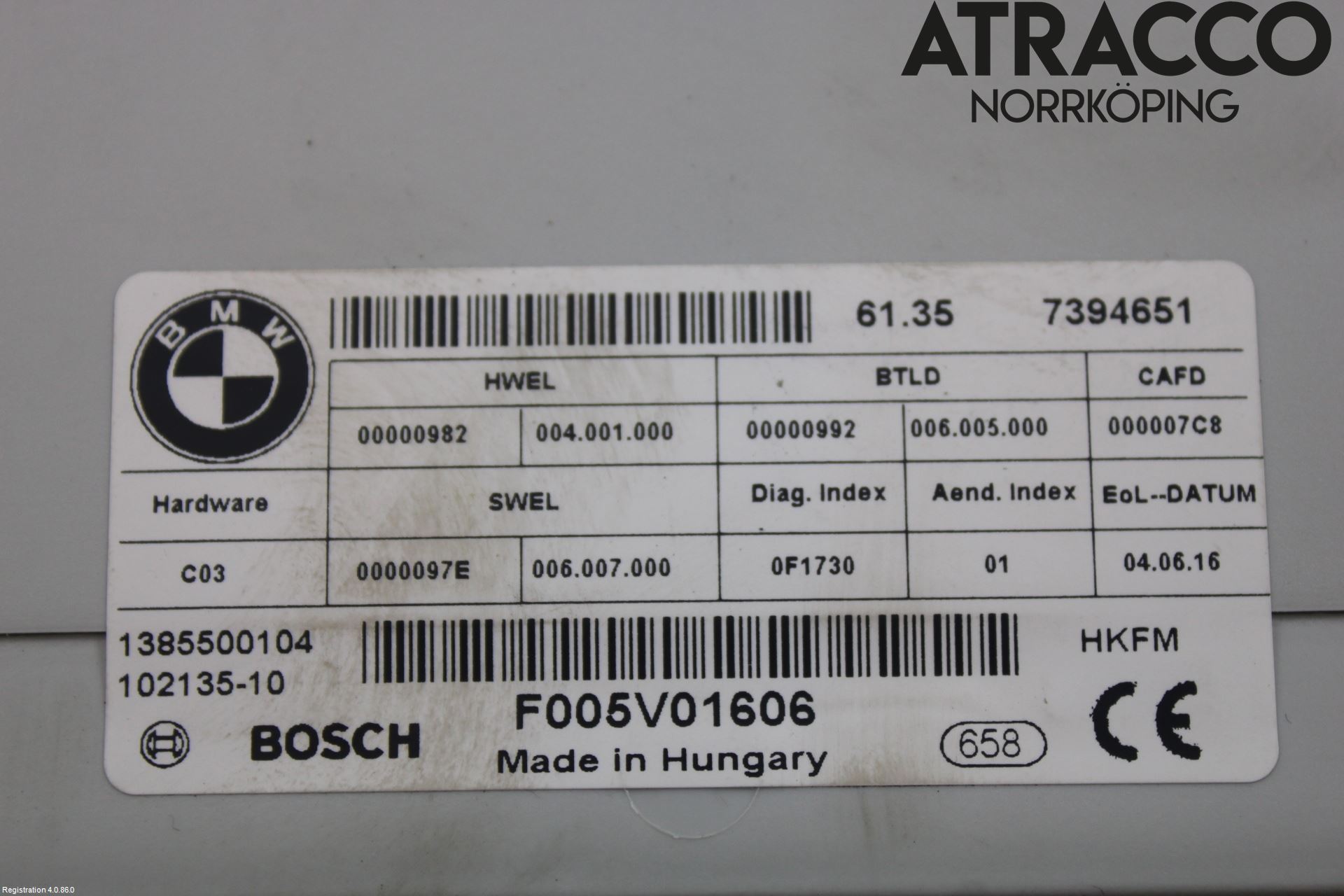 BMW 5 F10/F11/F18 09-17 Styreenhet Klima