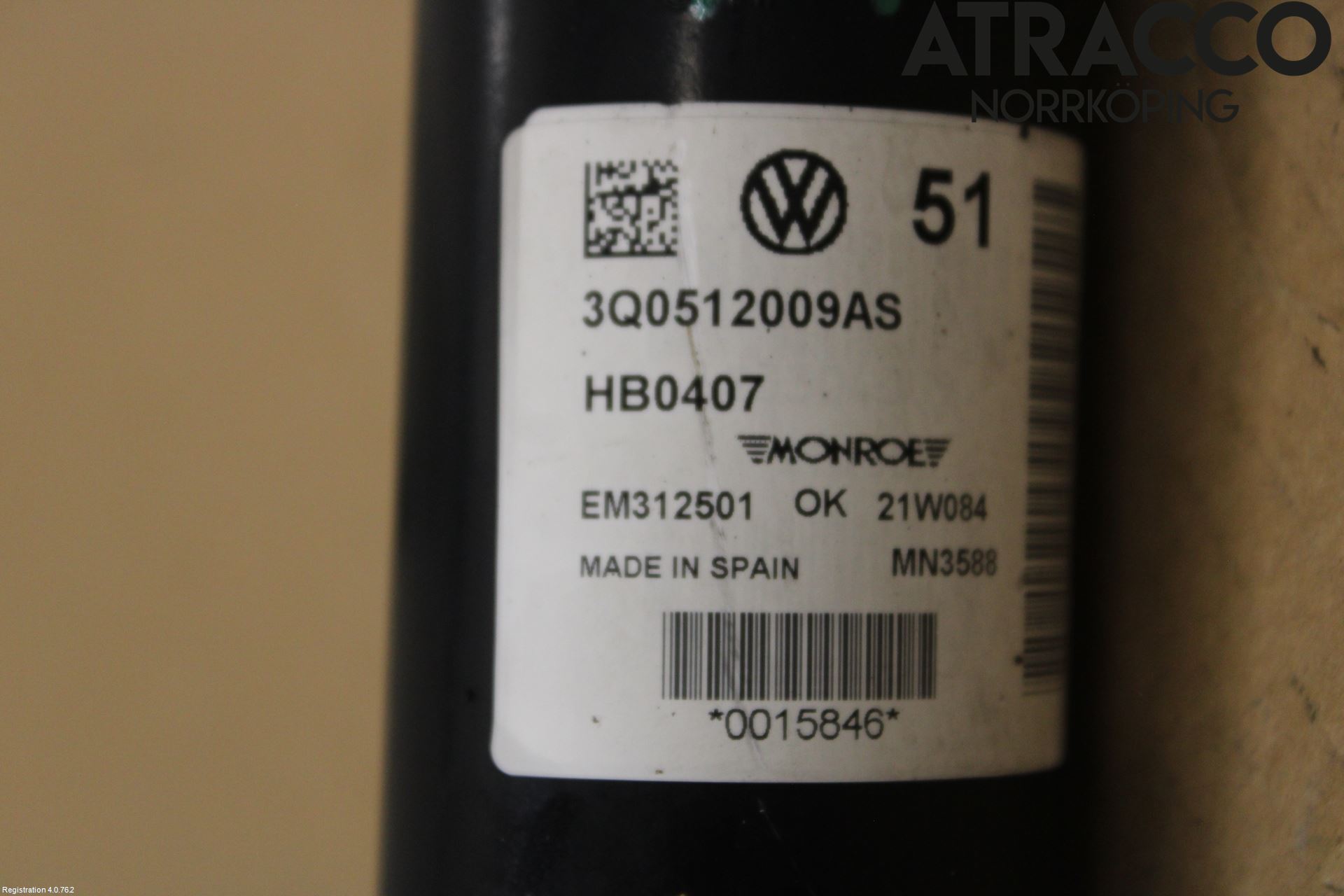 Volkswagen VW ARTEON 17- Støtdemper Bak
