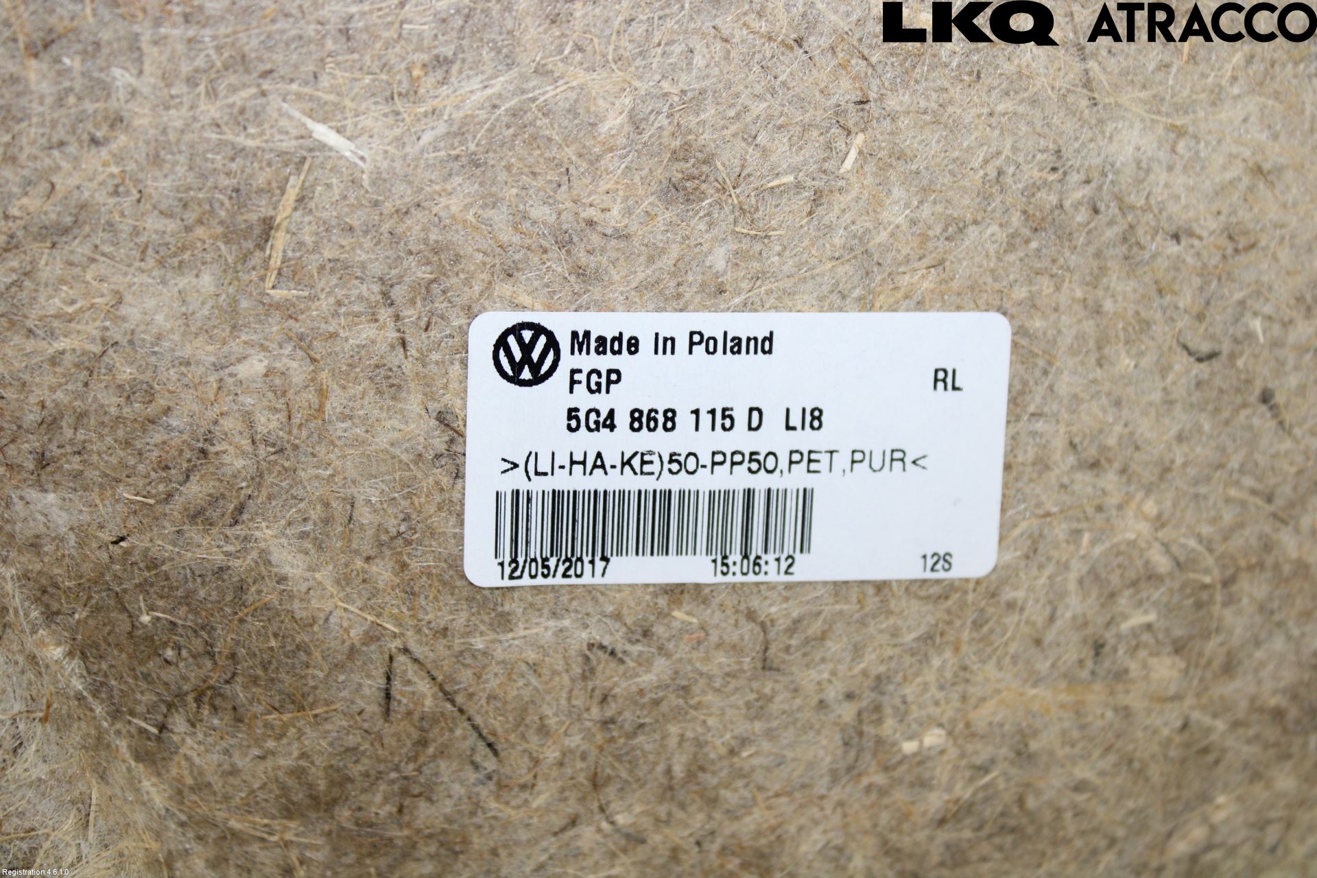 Volkswagen VW GOLF / E-GOLF VII 13-20 Innr Dørtrekk Venstre