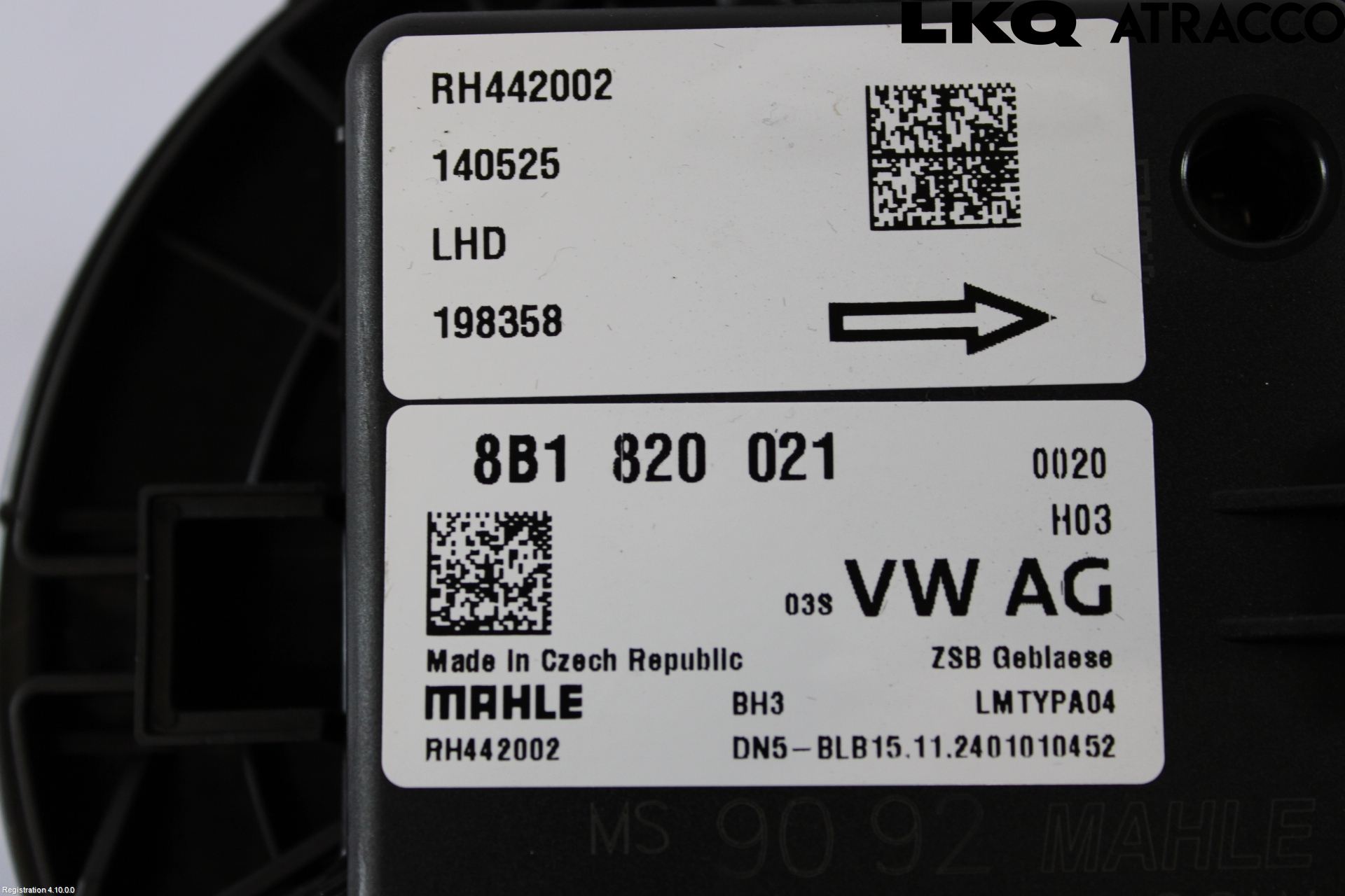 Volkswagen VW TOUAREG CR 18- Varmeapparat Viftemotor