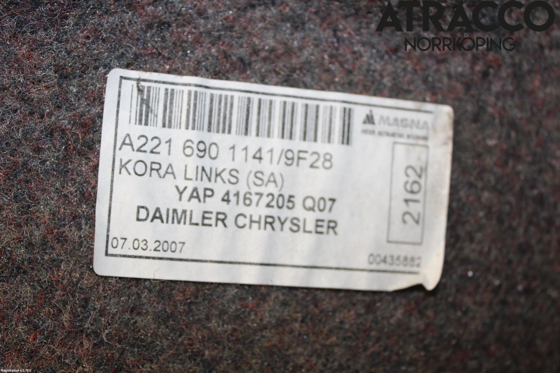 Mercedes-Benz MB S-KLASS (W221) 05-13 Innr Sidetrekk-Deksel