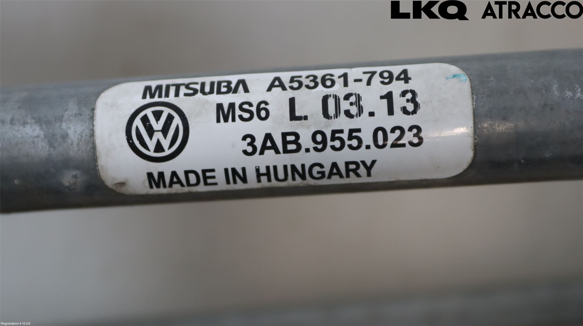 Volkswagen VW PASSAT 11-14 Viskeroverføring Frontrute