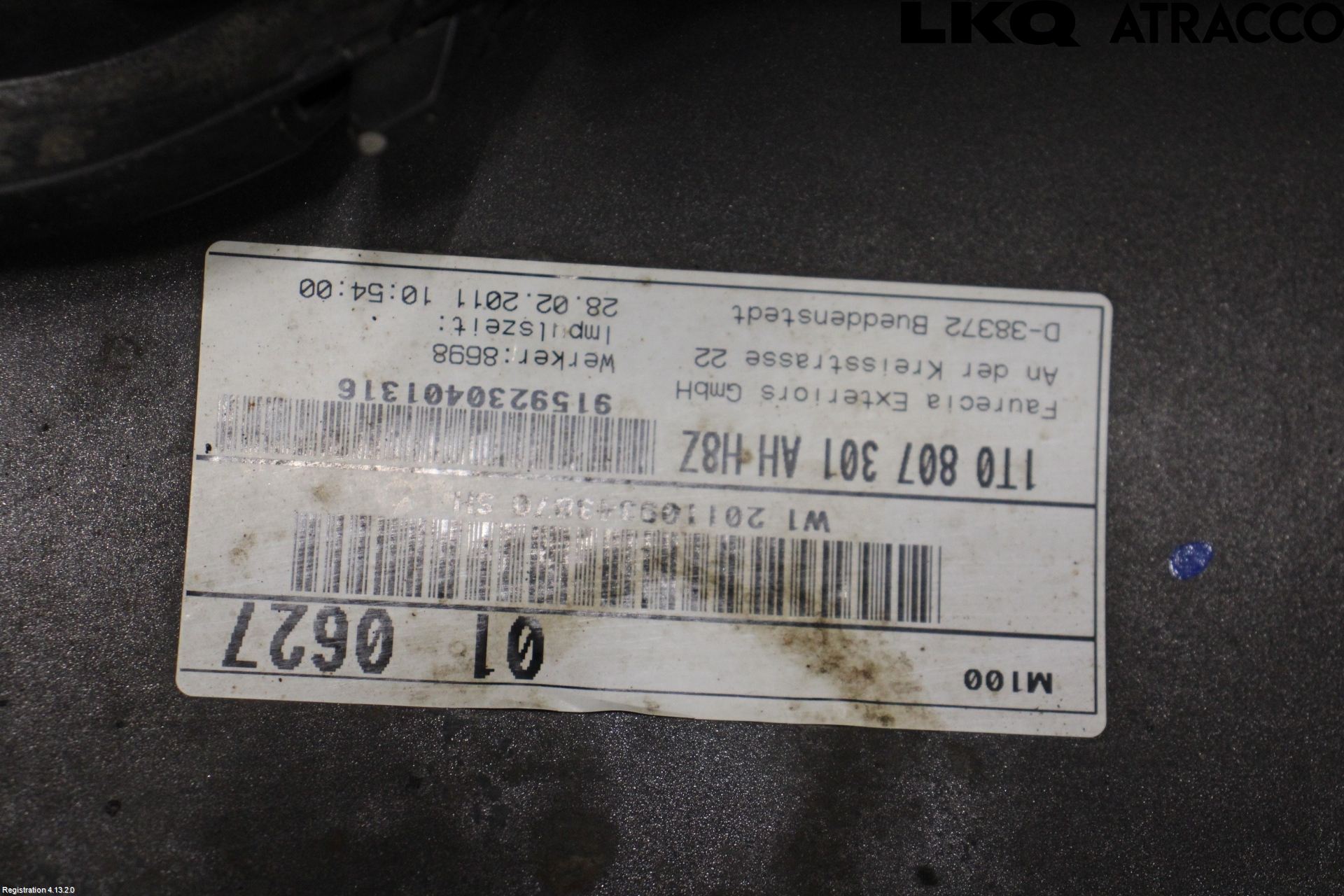 Volkswagen VW TOURAN 10-15 Støtfanger Bak Overtrekk