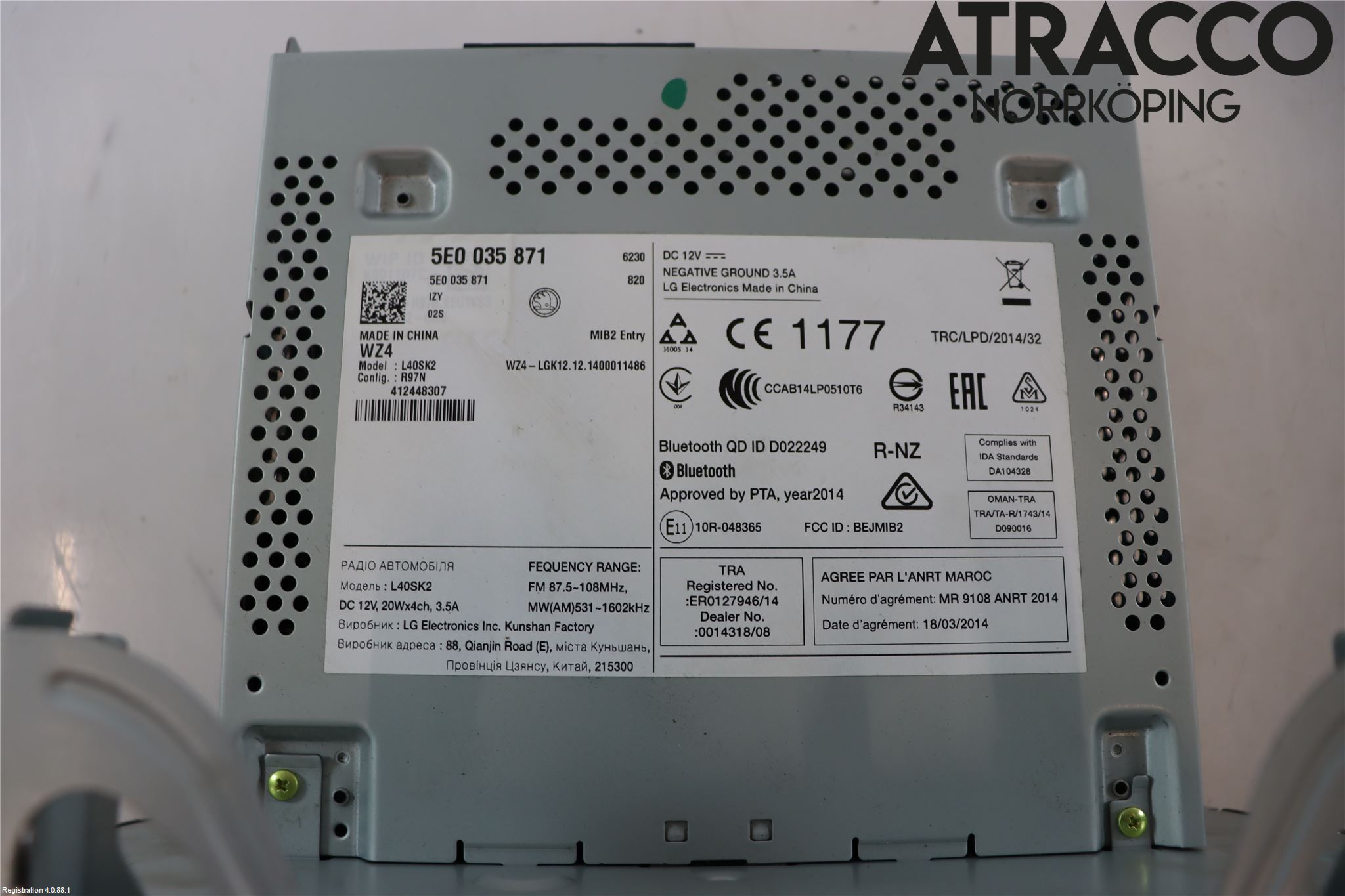 Skoda OCTAVIA (5E) 13-20 Stereo Radio Med Cd