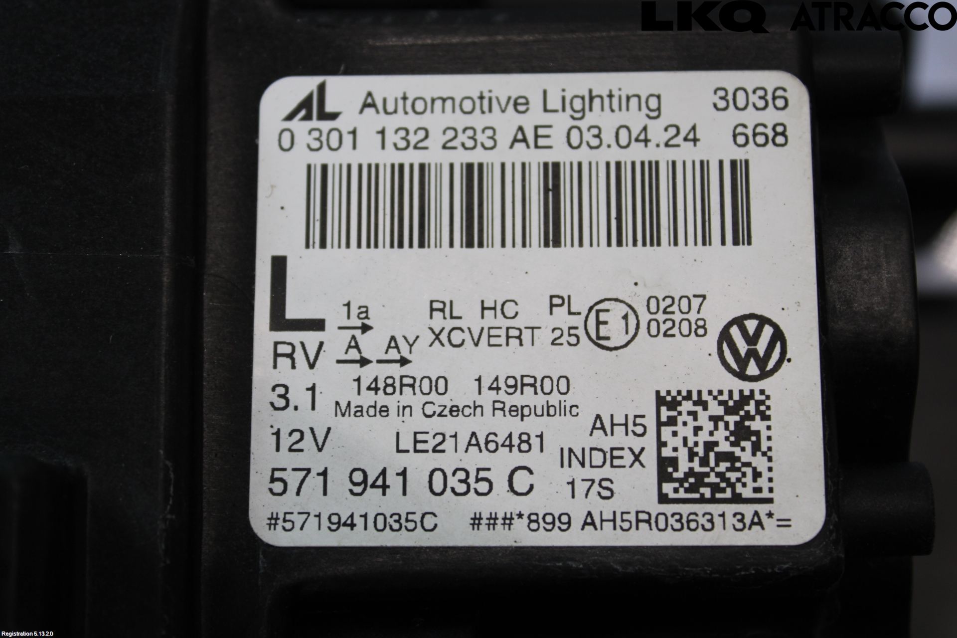 Volkswagen VW TIGUAN 24- Frontlykt Venstre