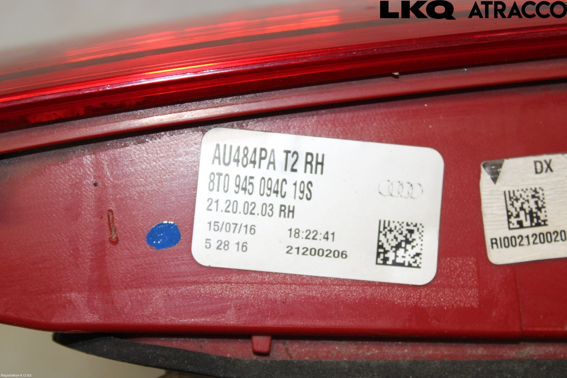 Audi A5 07-16 Baklykt Høyre  På Luke(Indre)