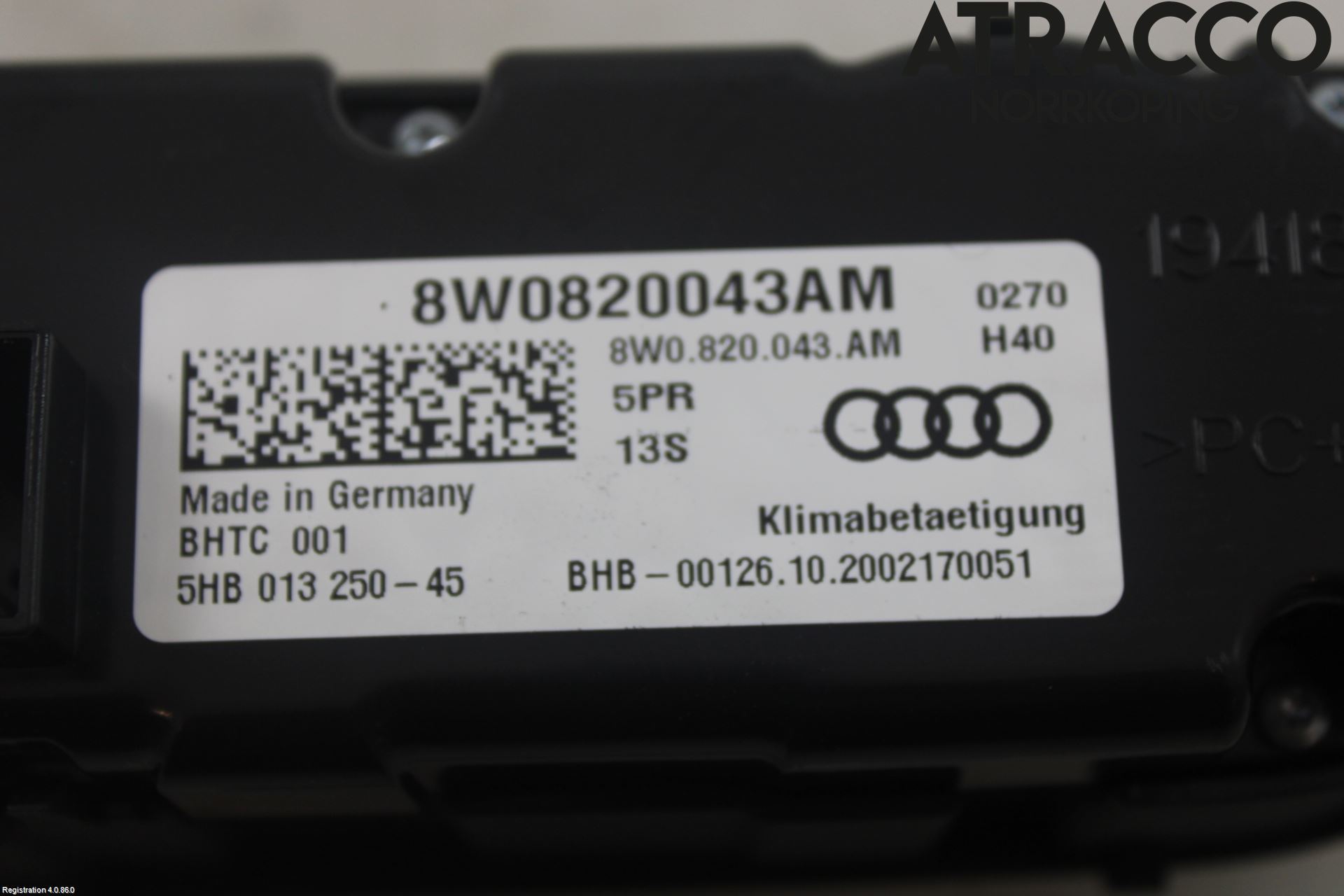 Audi A5 17- Varmeapparat Panel(Regulering)