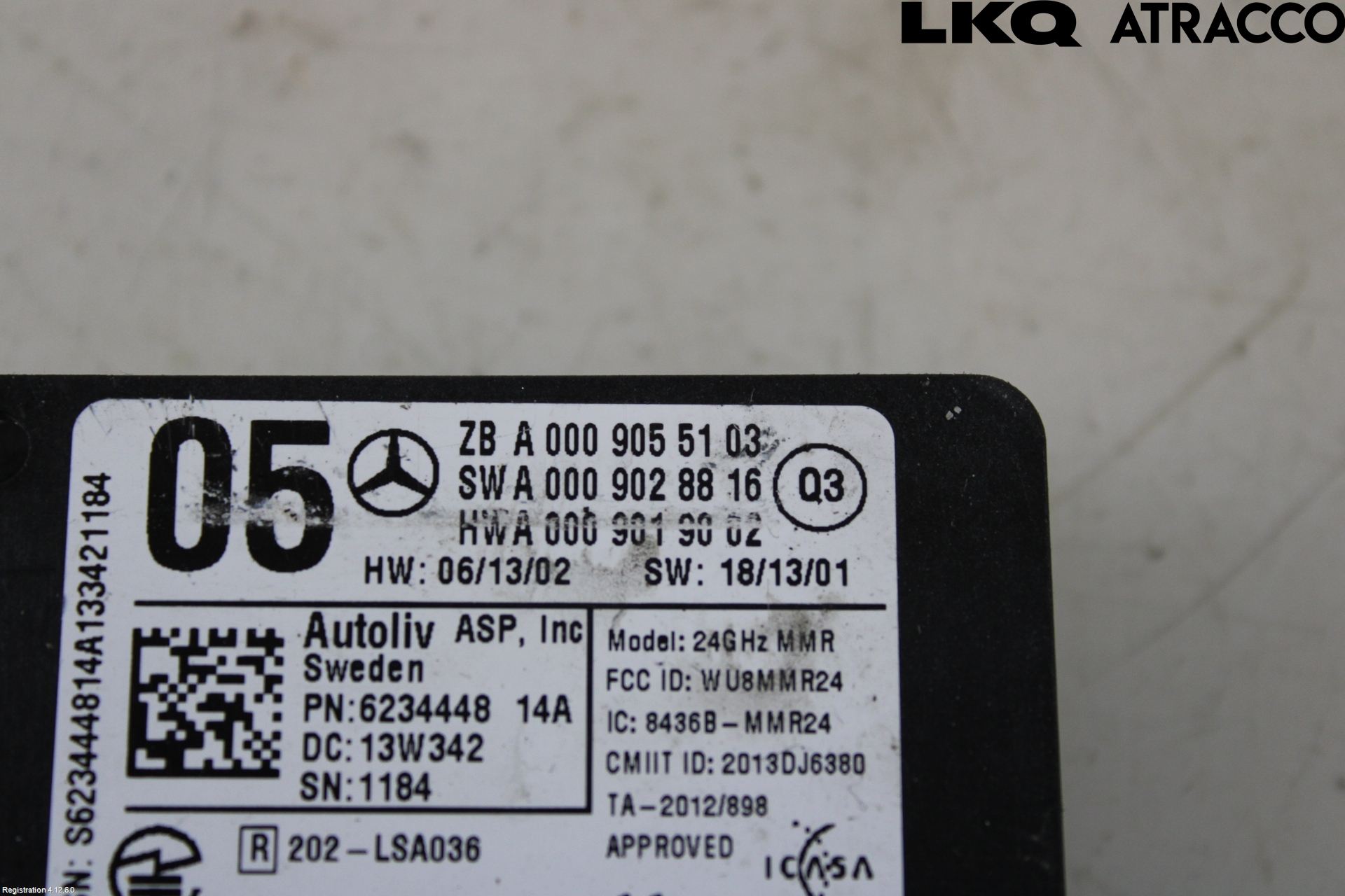 Mercedes-Benz MB E-KLASS (W212) 09-16 Sensor Kollisjonsbeskyttelse