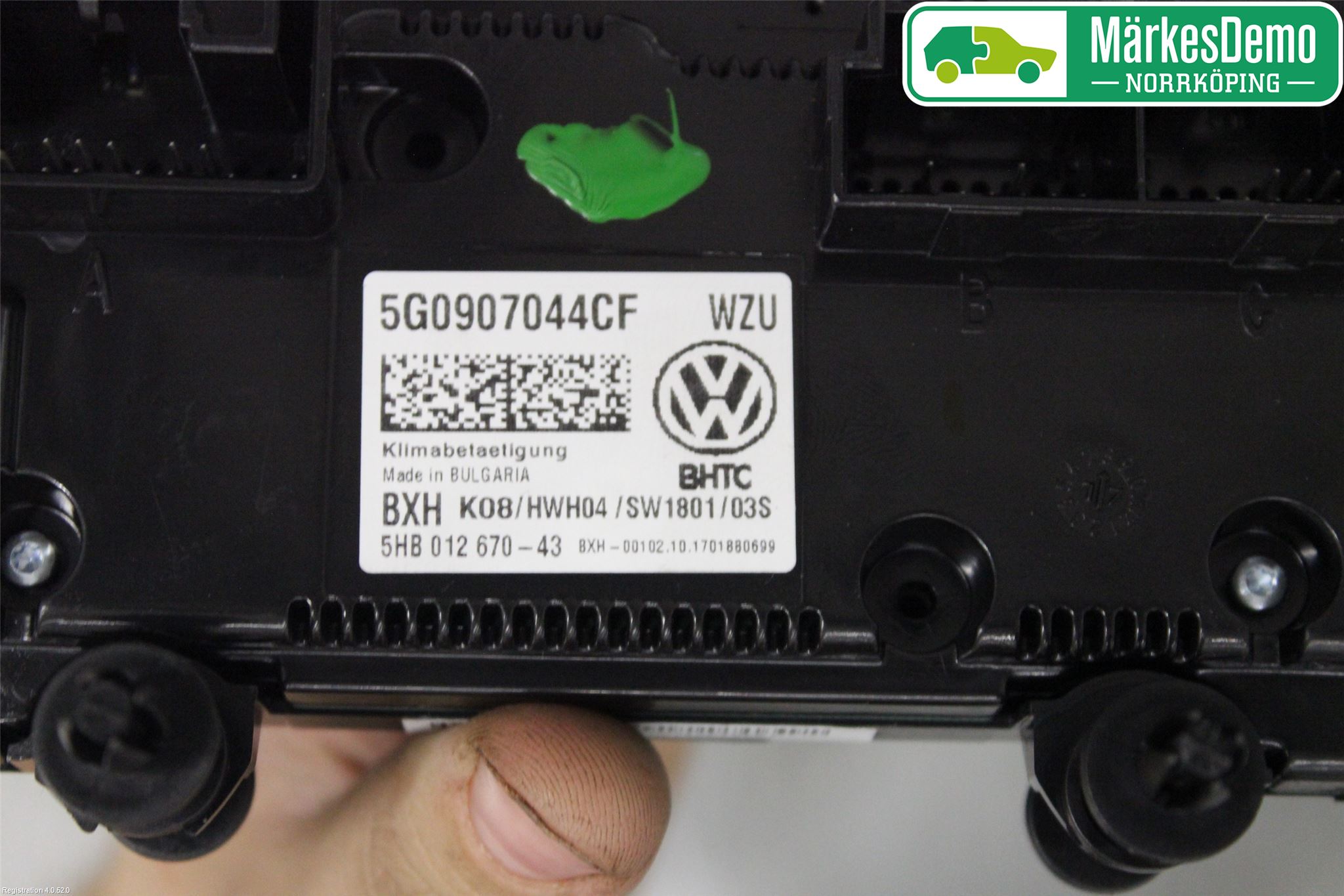 Volkswagen VW GOLF / E-GOLF VII 13-20 Varmeapparat Panel(Regulering)