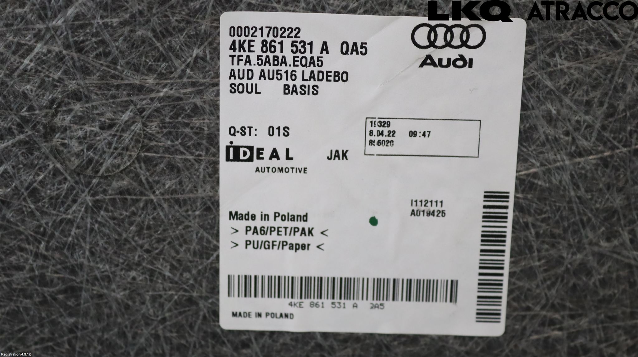 Audi E-TRON, S GE 19- Bakluke Bun (Utgår 5023)
