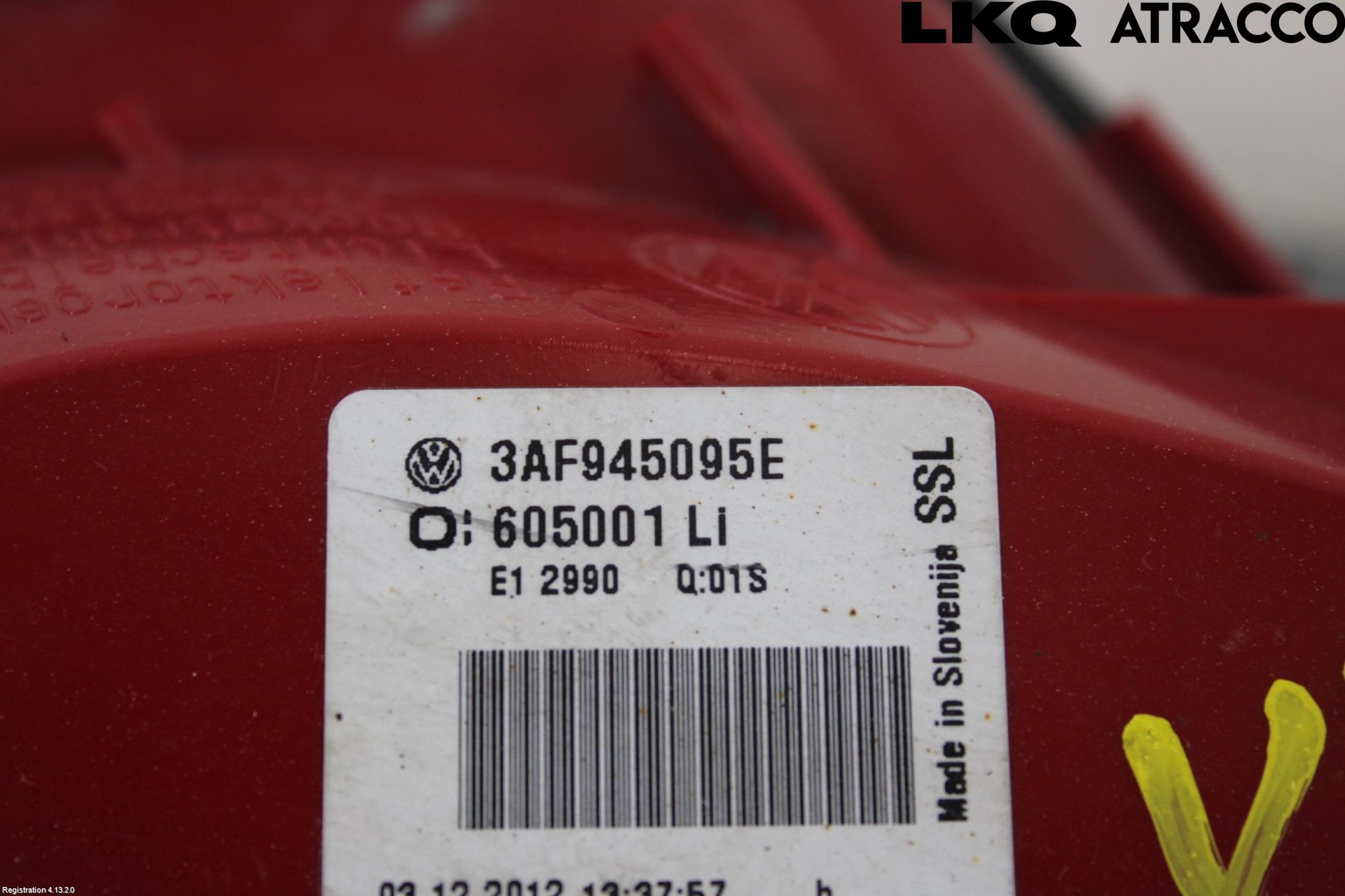 Volkswagen VW PASSAT 11-14 Baklykt Venstre