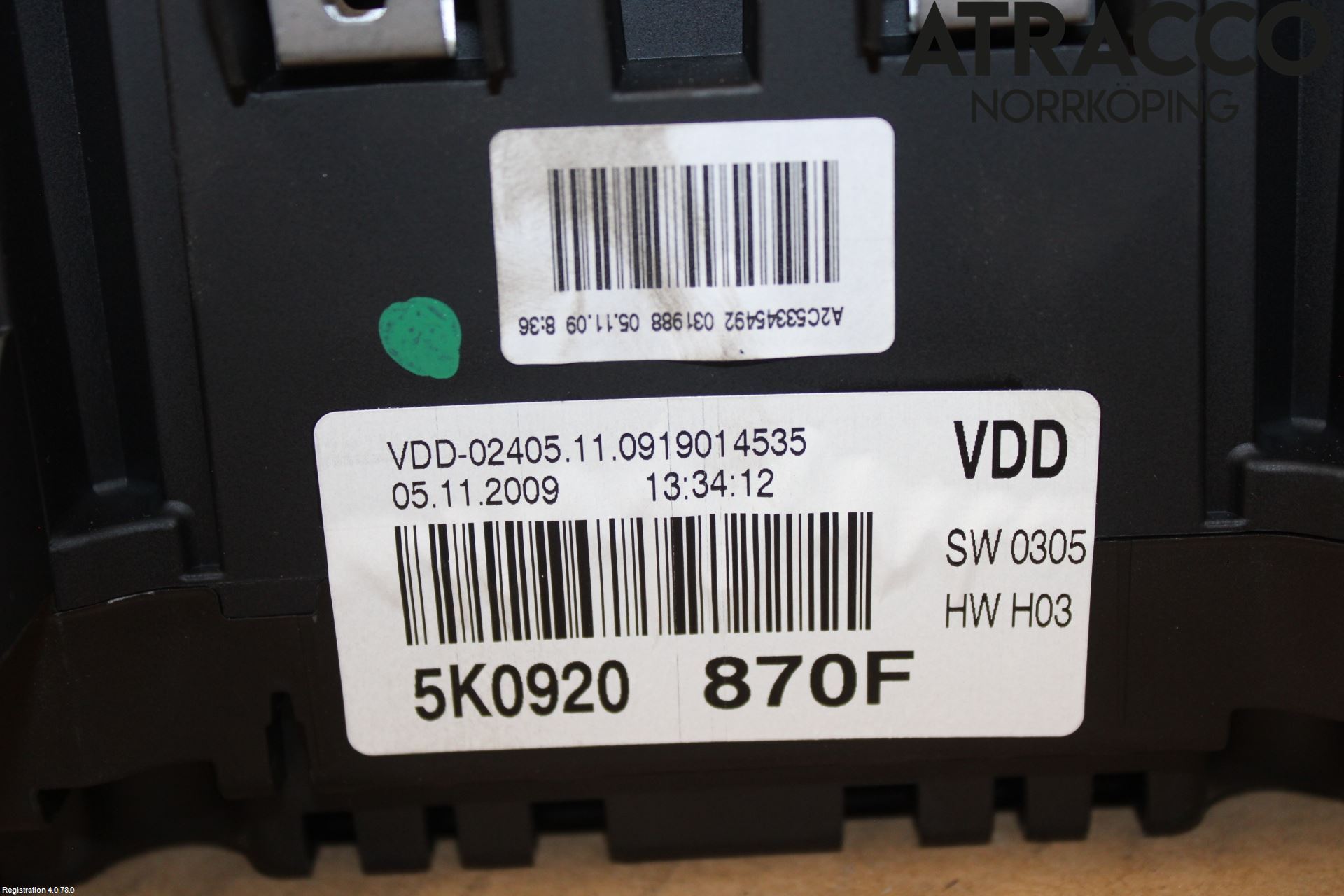 Volkswagen VW GOLF VI 09-13 Instr Kombinert
