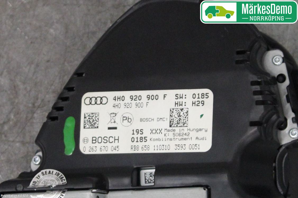 Audi A8/S8 4H 10-17 Instr Kombinert