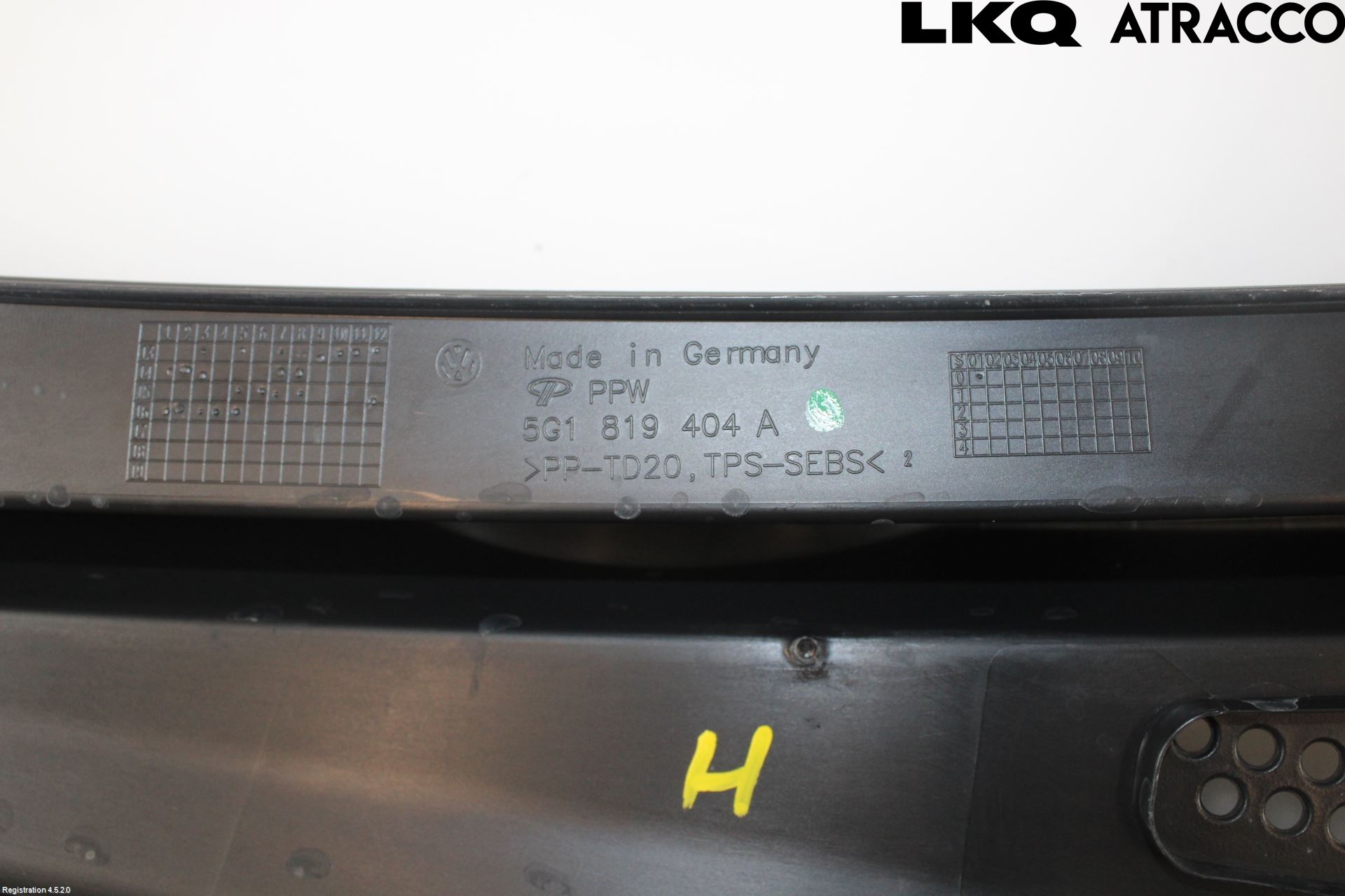Volkswagen VW GOLF / E-GOLF VII 13-20 Visker Deksel-Grill-Under Frr