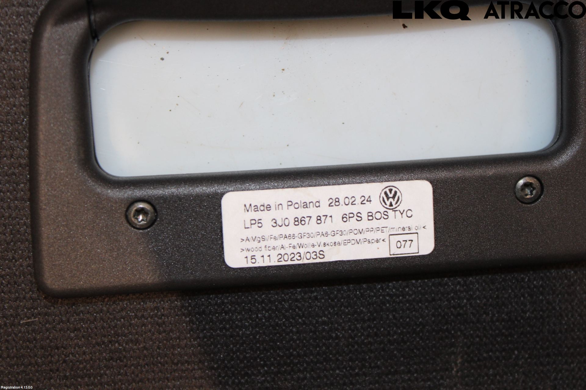Volkswagen VW PASSAT 24- Innr Innsyn Beskytelse Stv