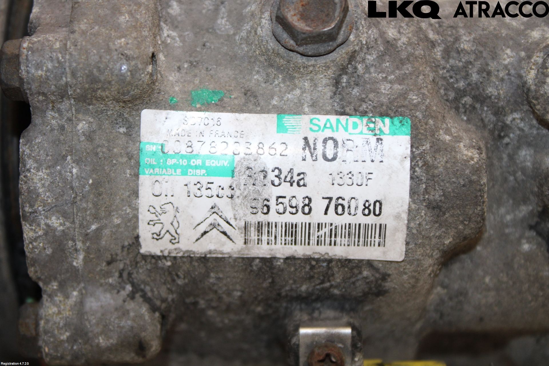 Citroen C4 PICASSO 06-13 Varme Ac Kompressor