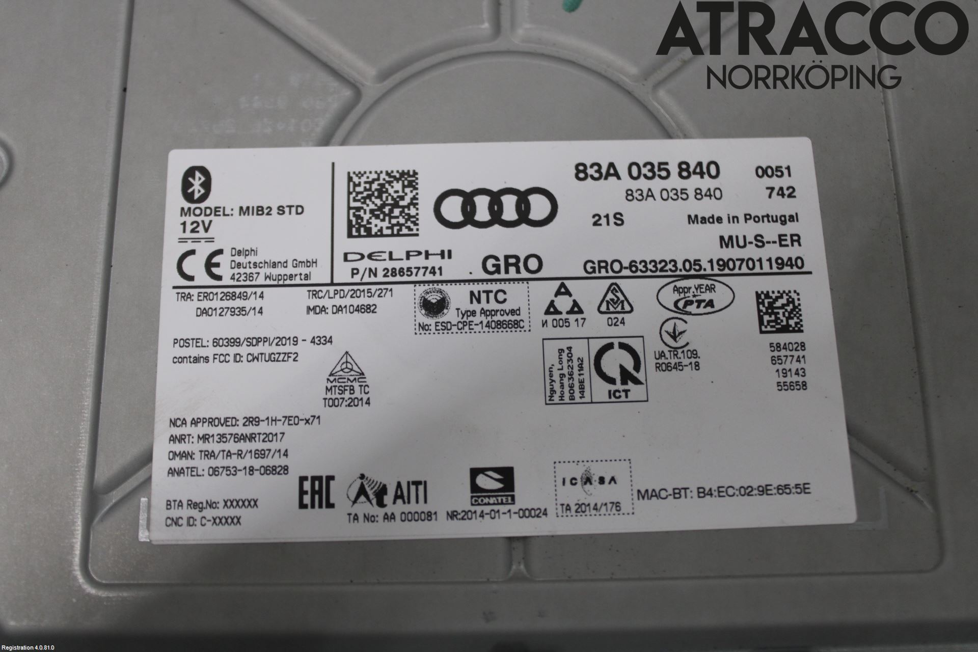 Audi A1 19- Stereo Radio Med Cd
