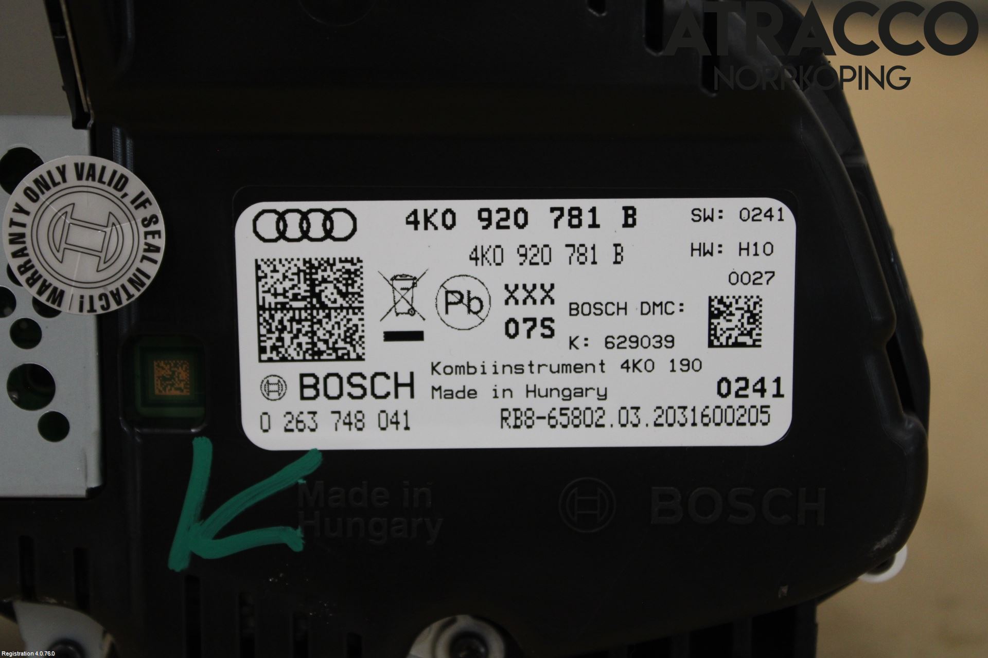 Audi A6 F2/C8 19- Instr Kombinert