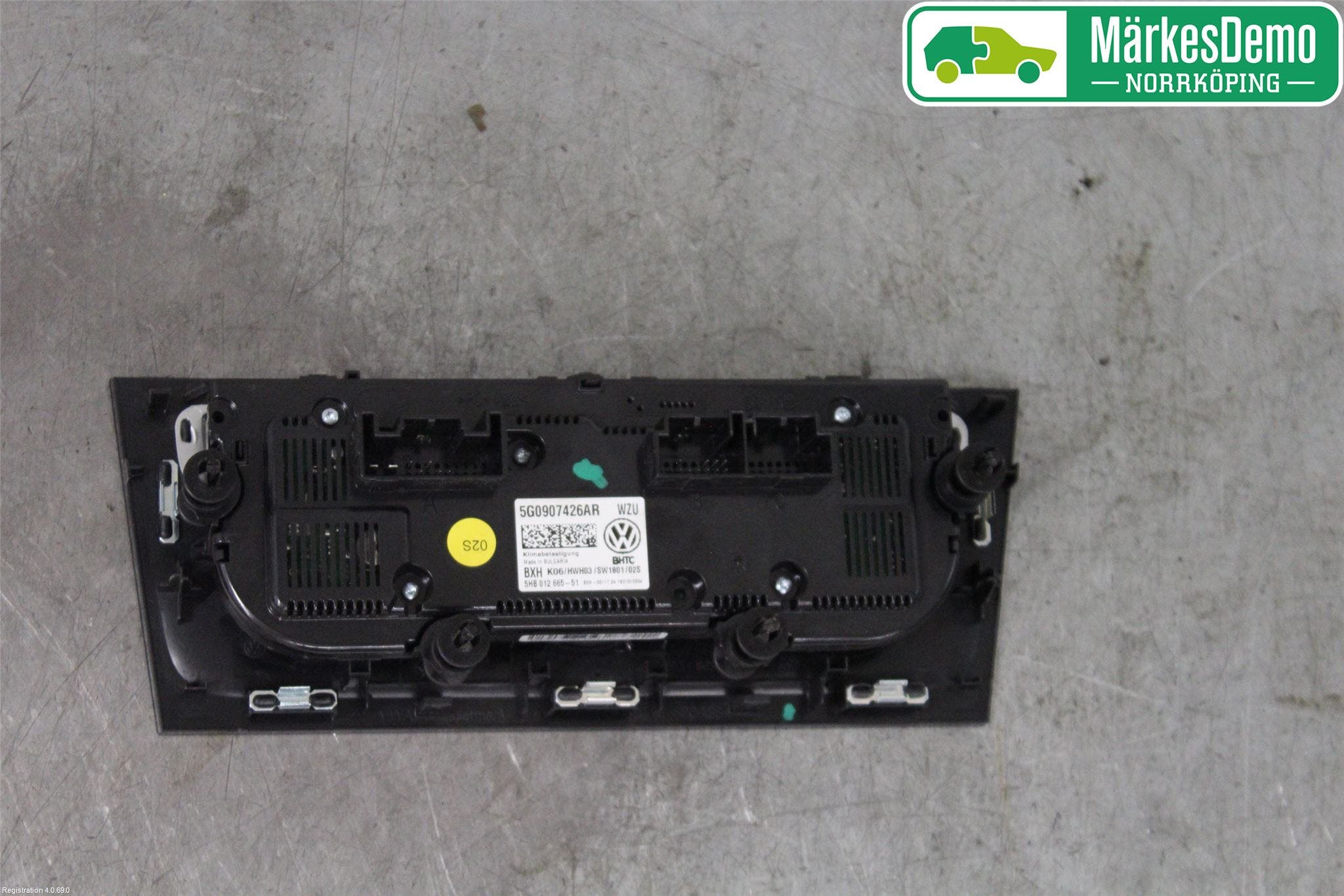 Volkswagen VW GOLF / E-GOLF VII 13-20 Varmeapparat Panel(Regulering)