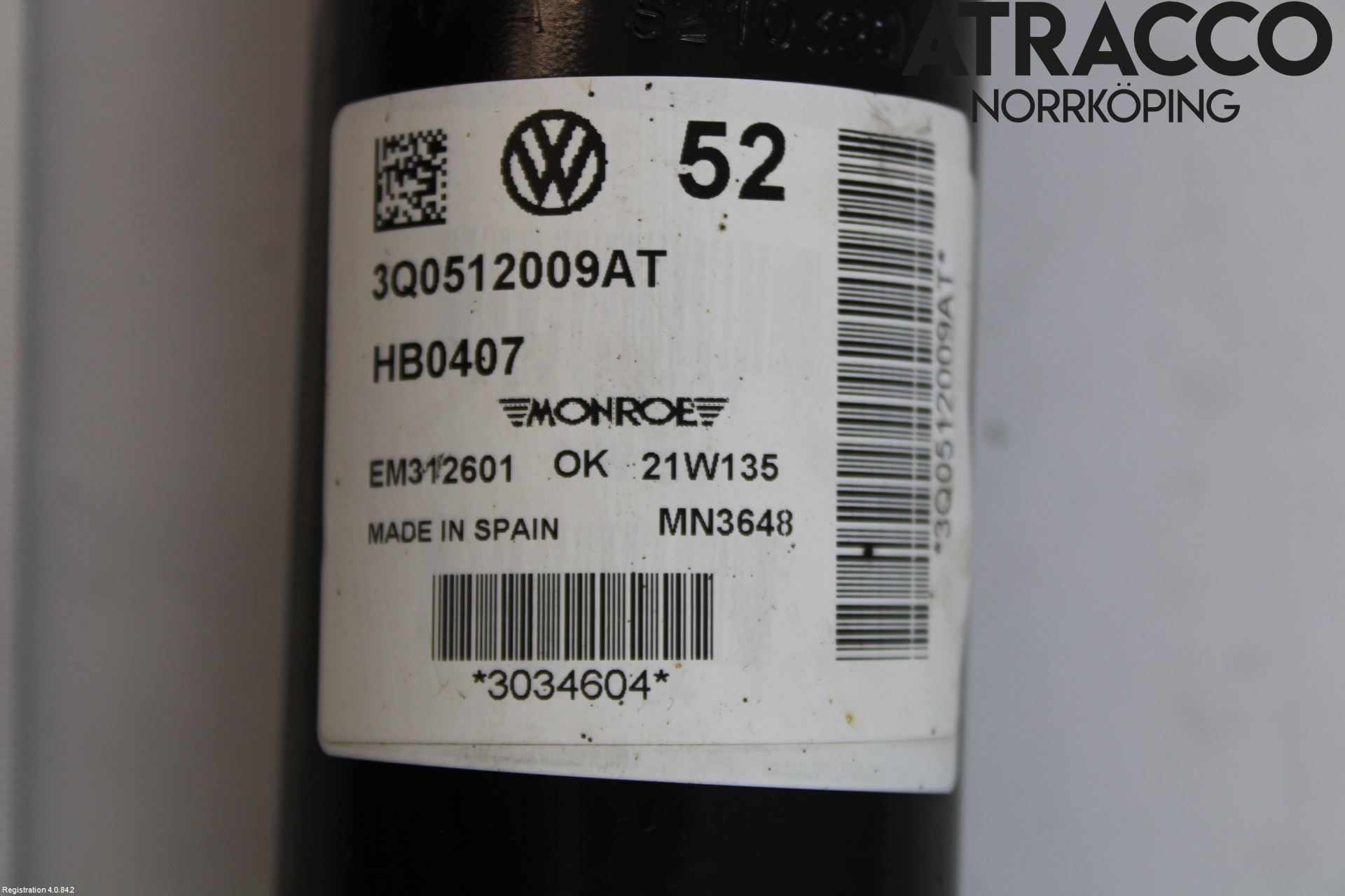 Volkswagen VW ARTEON 17- Støtdemper Bak