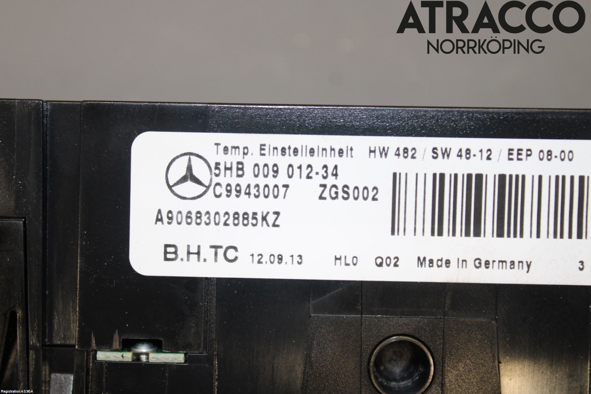 Mercedes-Benz MB SPRINTER (W906) 06-18 Varmeapparat Panel(Regulering)
