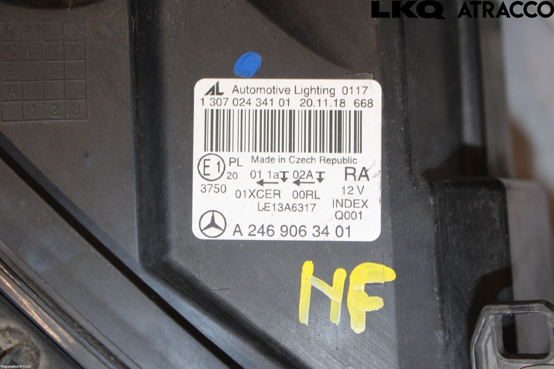 Mercedes-Benz MB B-KLASS (W246/W242) 12-19 Frontlykt Høyre