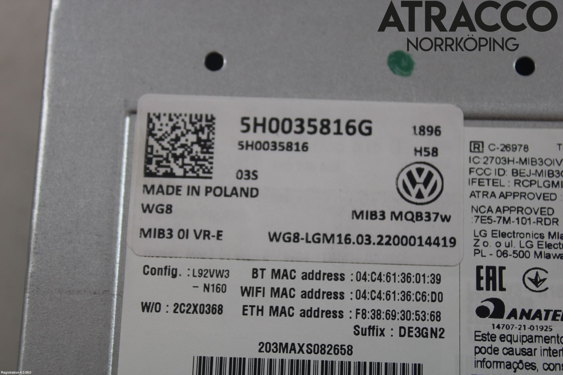 Volkswagen VW TRANSP/CARAVELLE (T7) 22-24 Styrenhet Multimedia