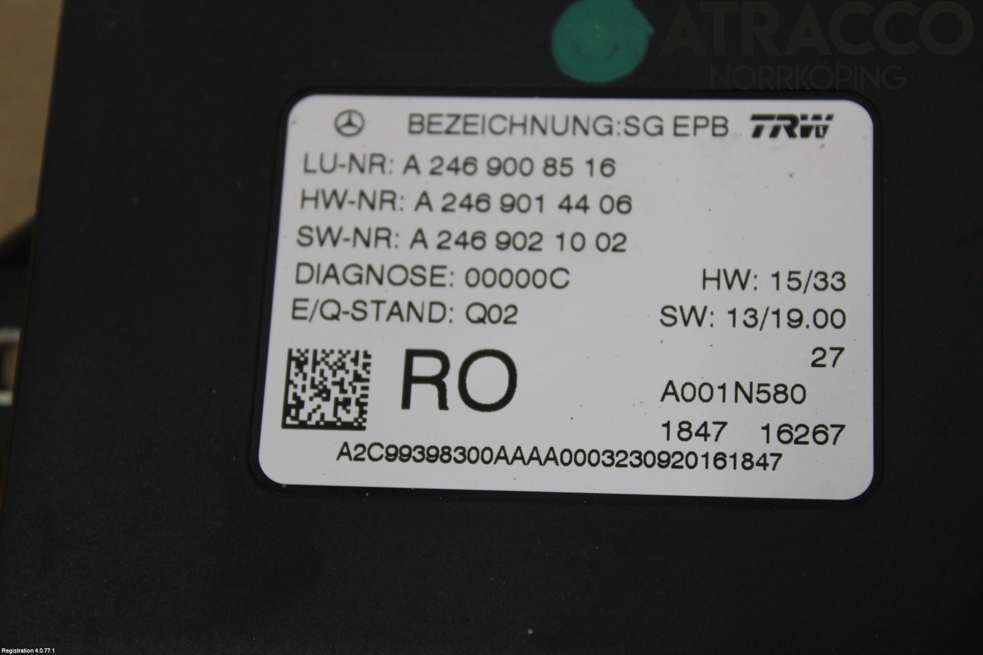 Mercedes-Benz MB GL/GLS-KLASS (X166) 12-19 Styreenhet Parkbrems