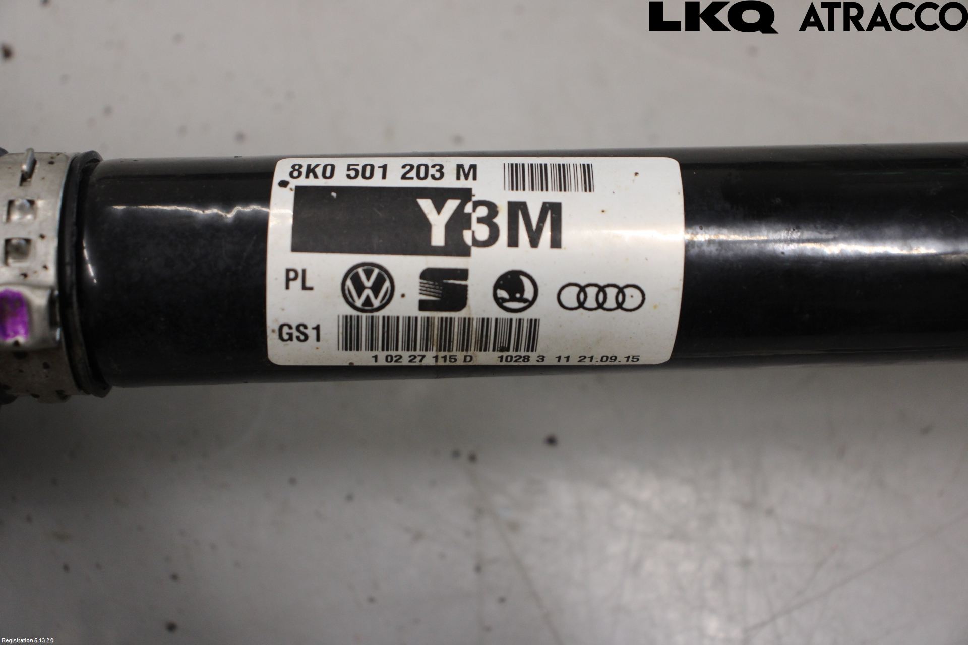 Audi A4 12-15 Drivaksel Bak Kompl Venstre