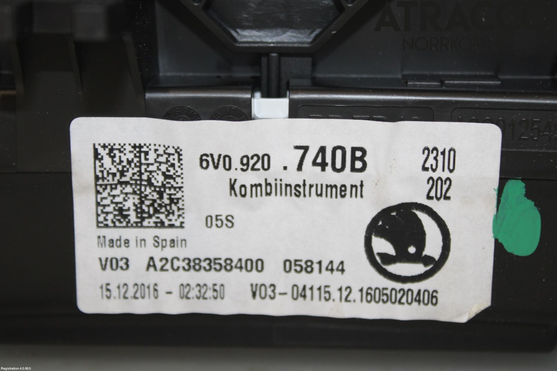 Skoda FABIA 15-21 Instr Kombinert