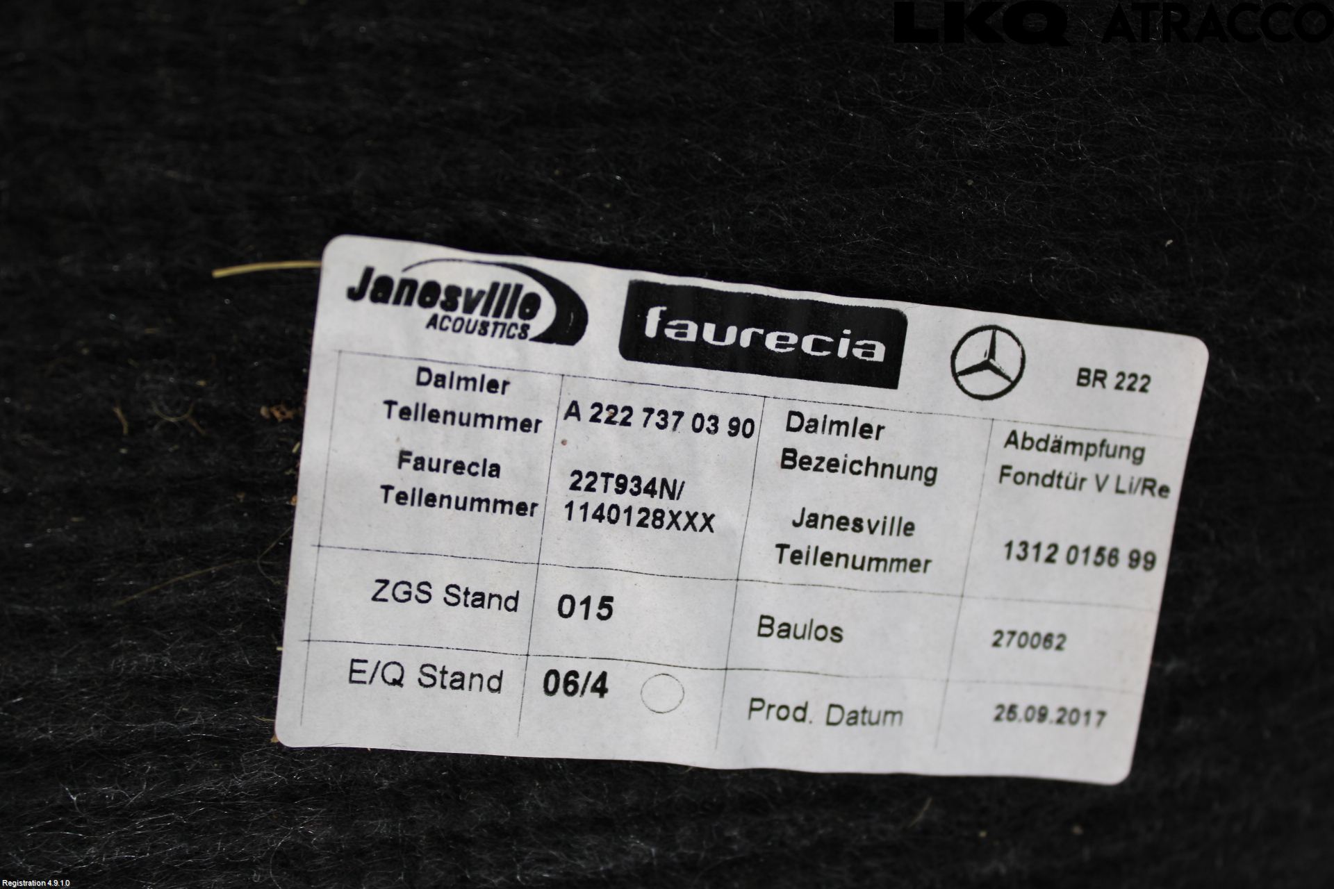 Mercedes-Benz MB S-KLASS (W222) 13-20 Innr Dørtrekk Venstre