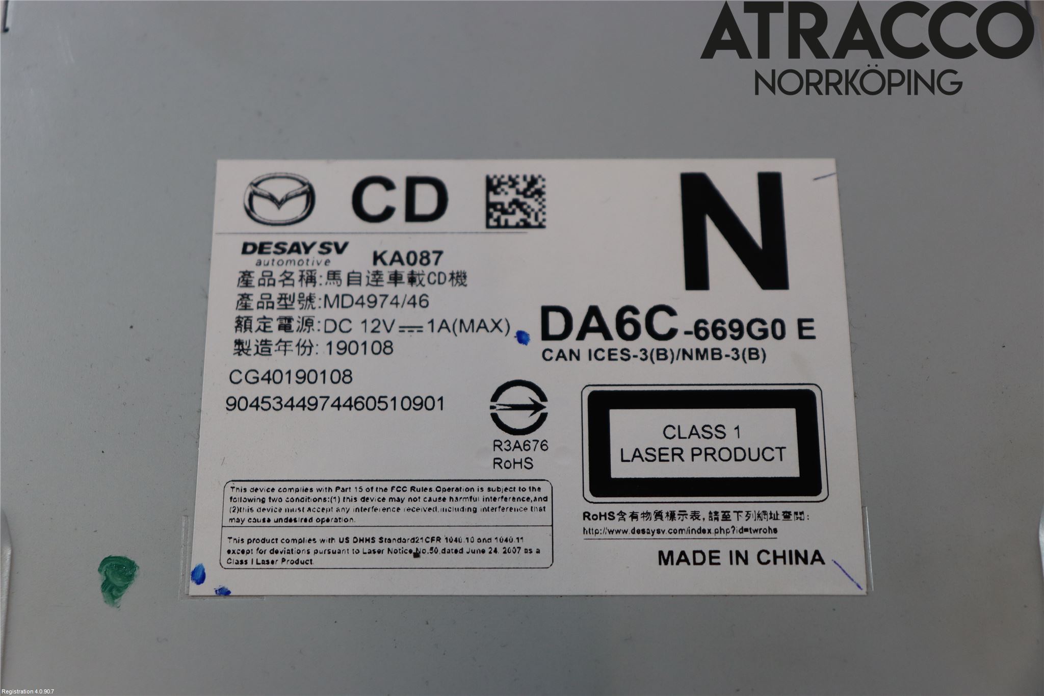Mazda CX-3 Stereo Radio Med Cd