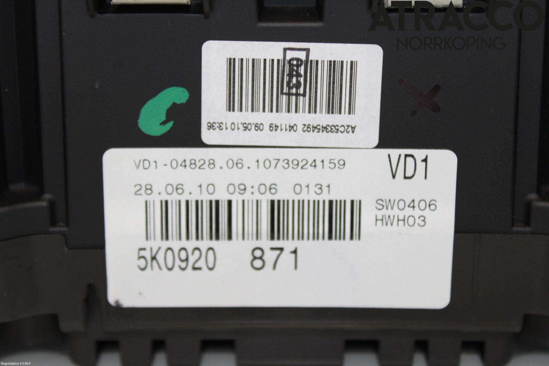 Volkswagen VW GOLF VI 09-13 Instr Kombinert