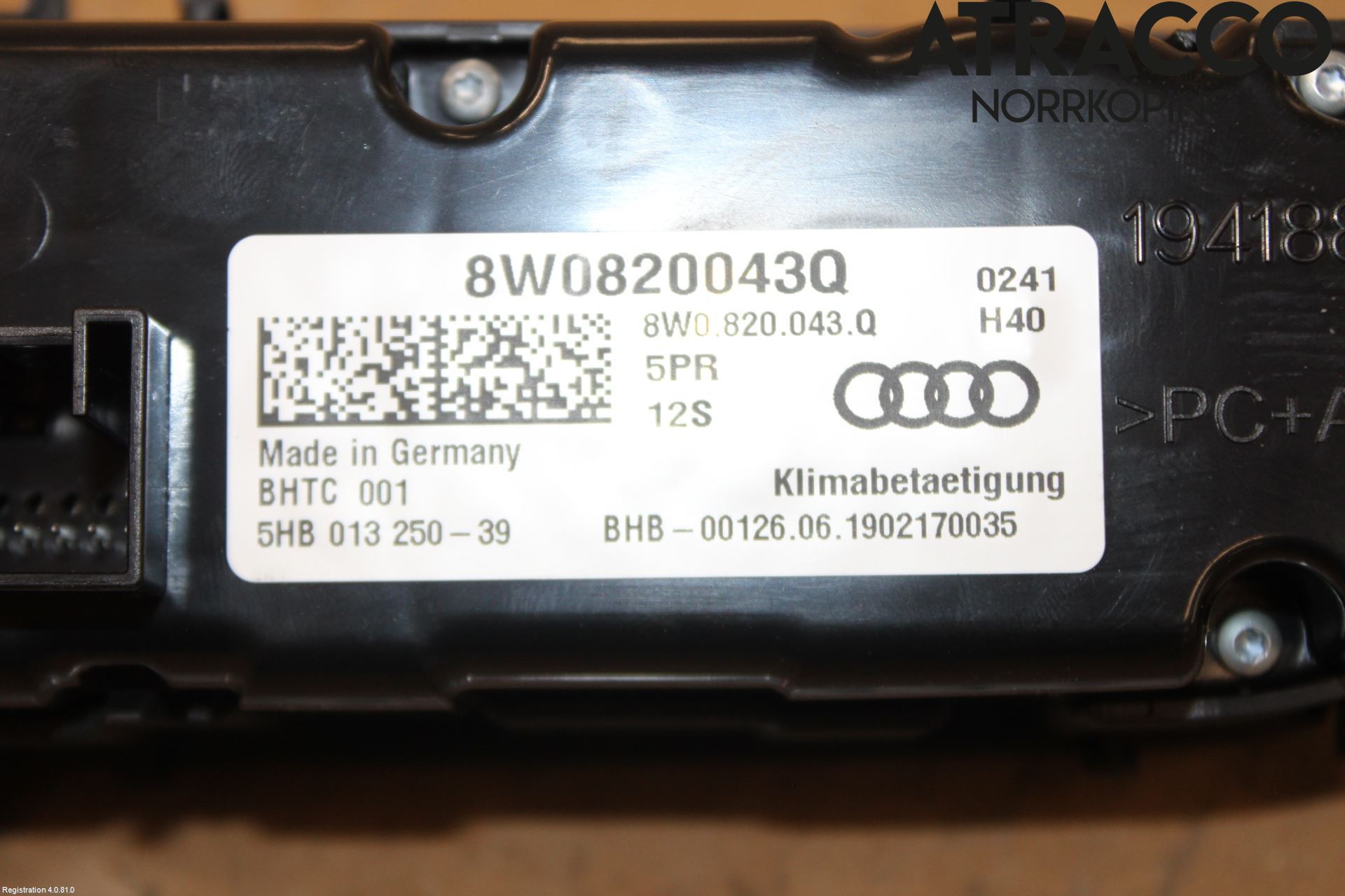 Audi A5 17- Varmeapparat Panel(Regulering)