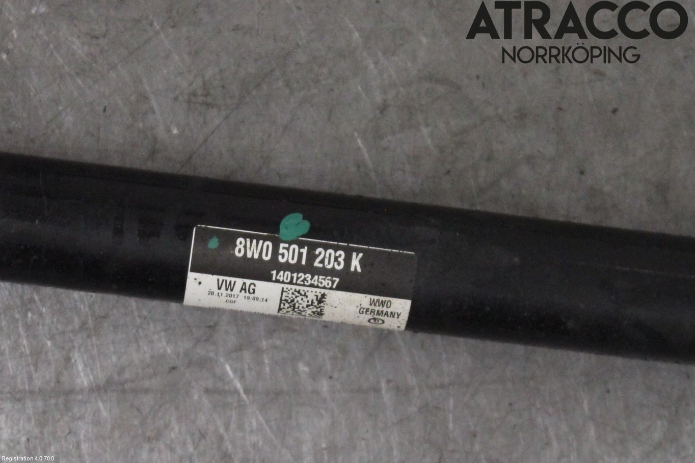 Audi A4/S4 B9 16-19 Drivaksel Bak Kompl Venstre