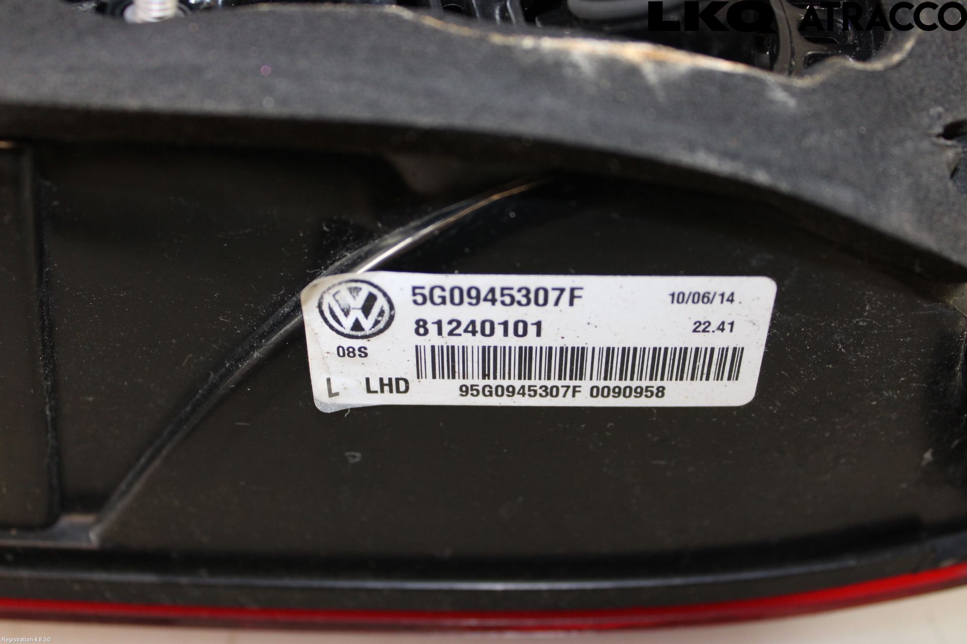 Volkswagen VW GOLF / E-GOLF VII 13-20 Baklykt Høyre  På Luke(Indre)