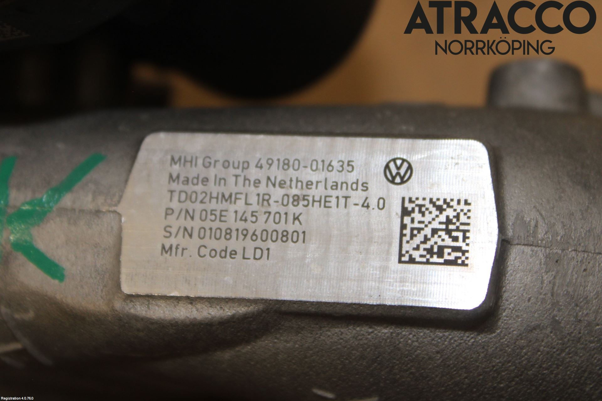 Volkswagen VW GOLF / E-GOLF VII 13-20 Turboaggregat